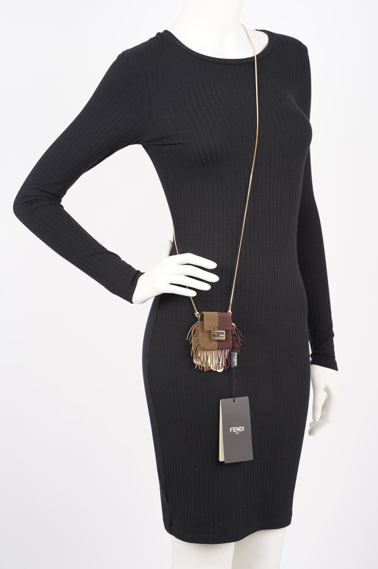 Fendi Pico Baguette Dark Brown / Soft Gold Mini