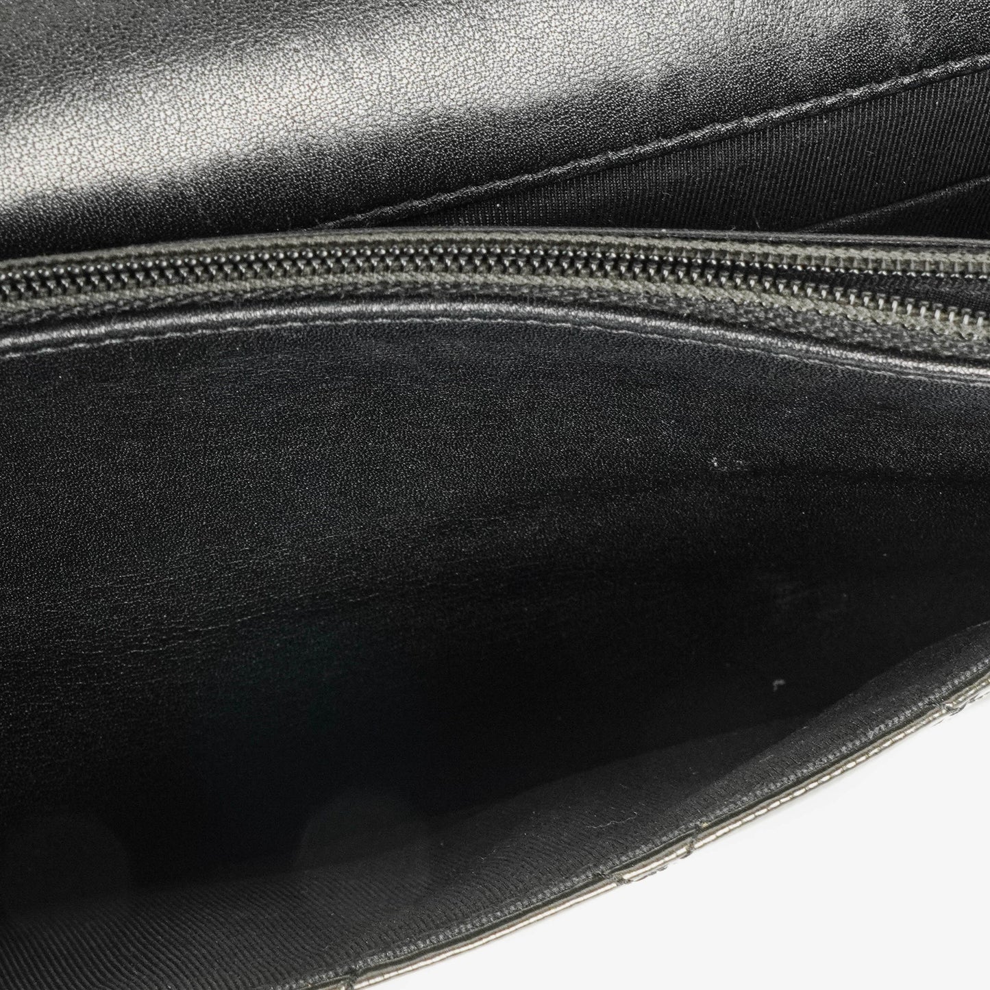 Chanel Black Patent Leather Quilted Wallet On Chain Bag