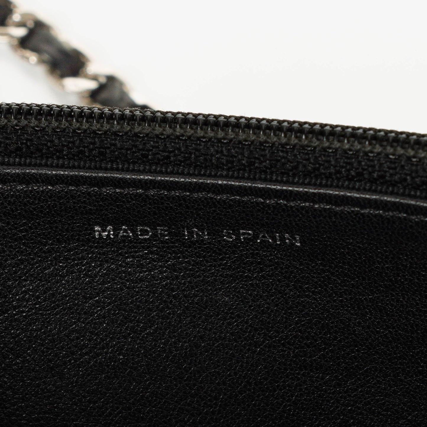 Chanel Black Patent Leather Quilted Wallet On Chain Bag