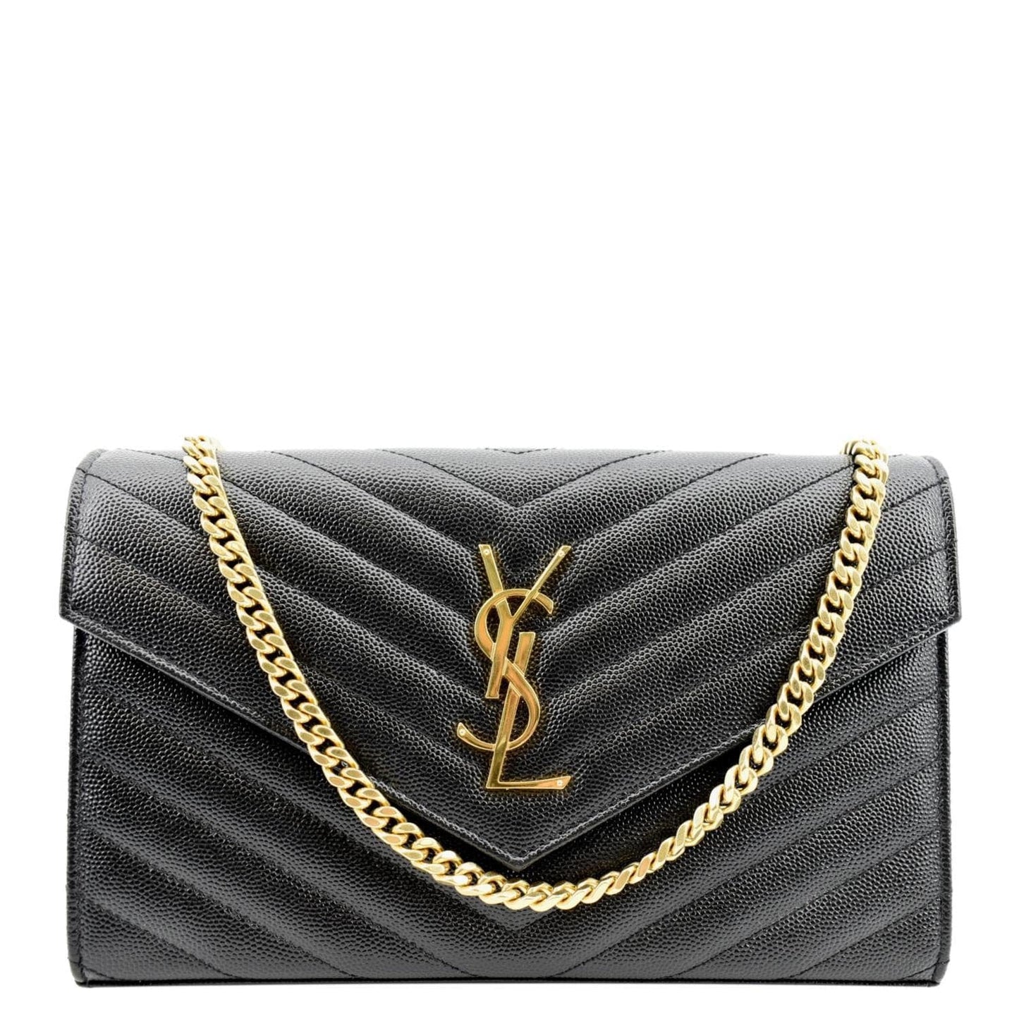 Saint Laurent Envelope Leather Black Shoulder Bag Style 14