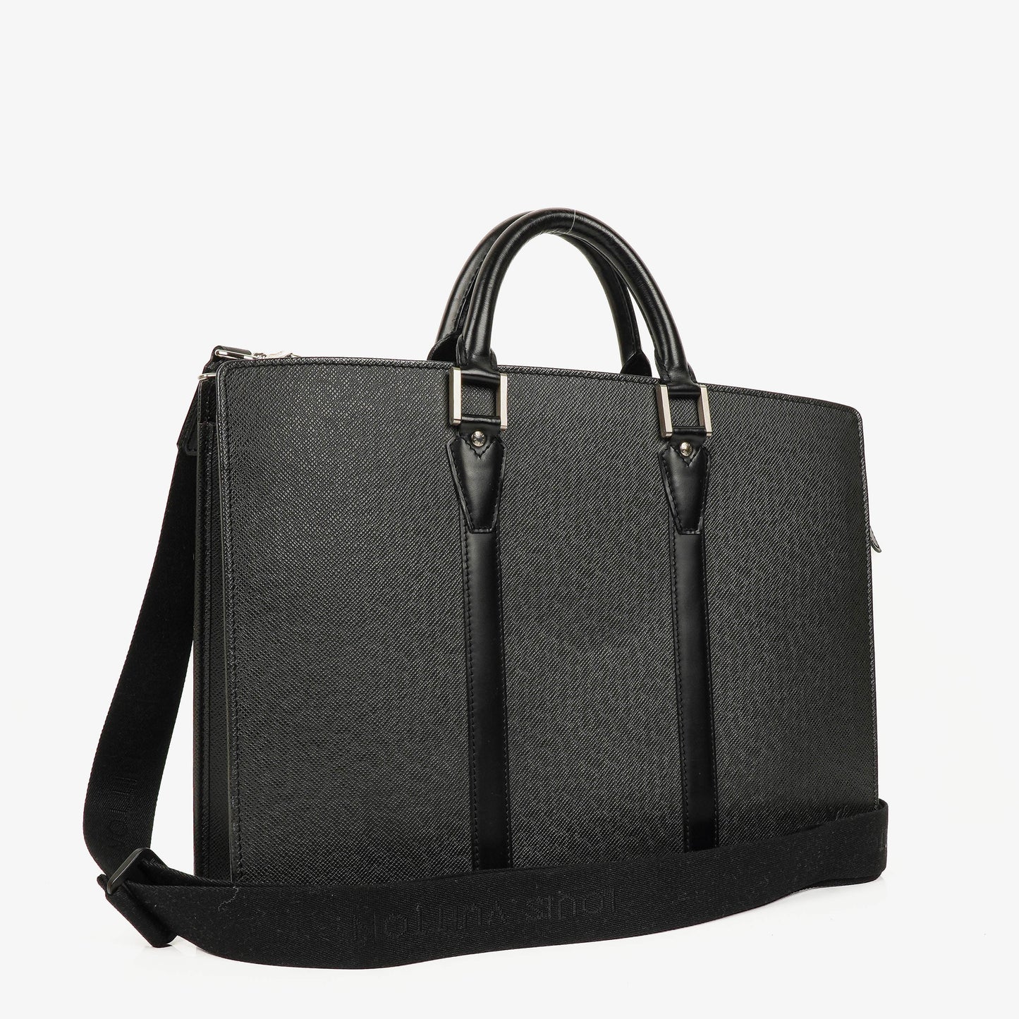 Louis Vuitton Lozan Black Taiga Leather Briefcase Bag