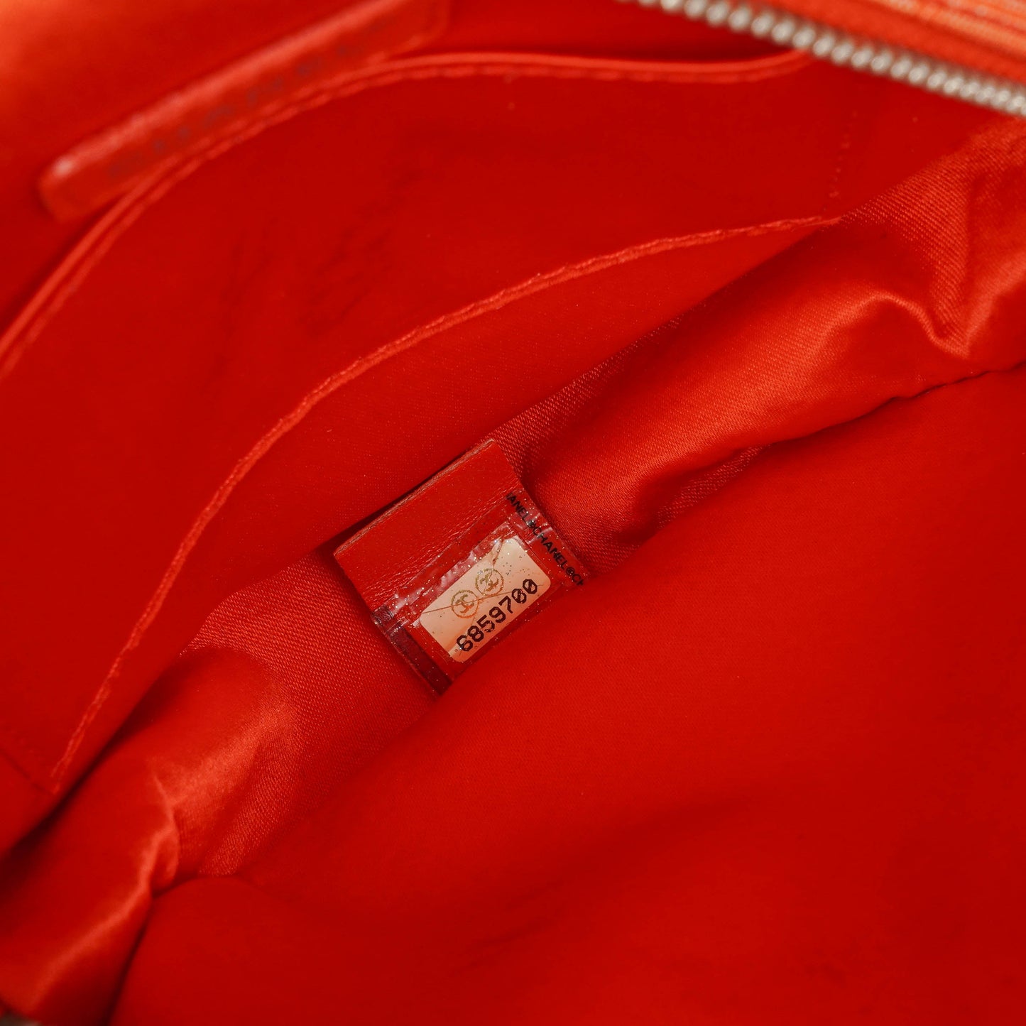 Chanel Red Nylon Round Travel Pouch