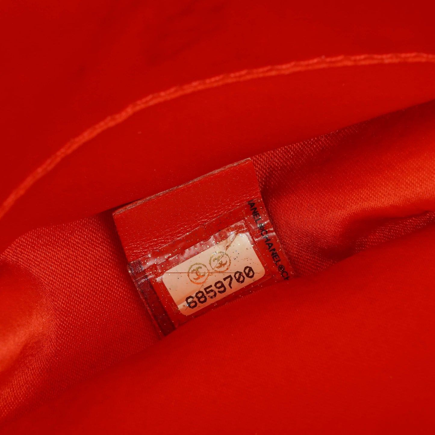 Chanel Red Nylon Round Travel Pouch