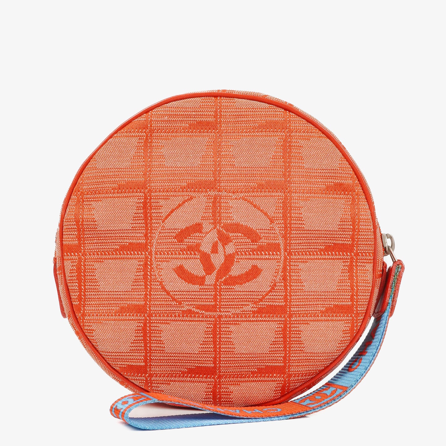 Chanel Red Nylon Round Travel Pouch