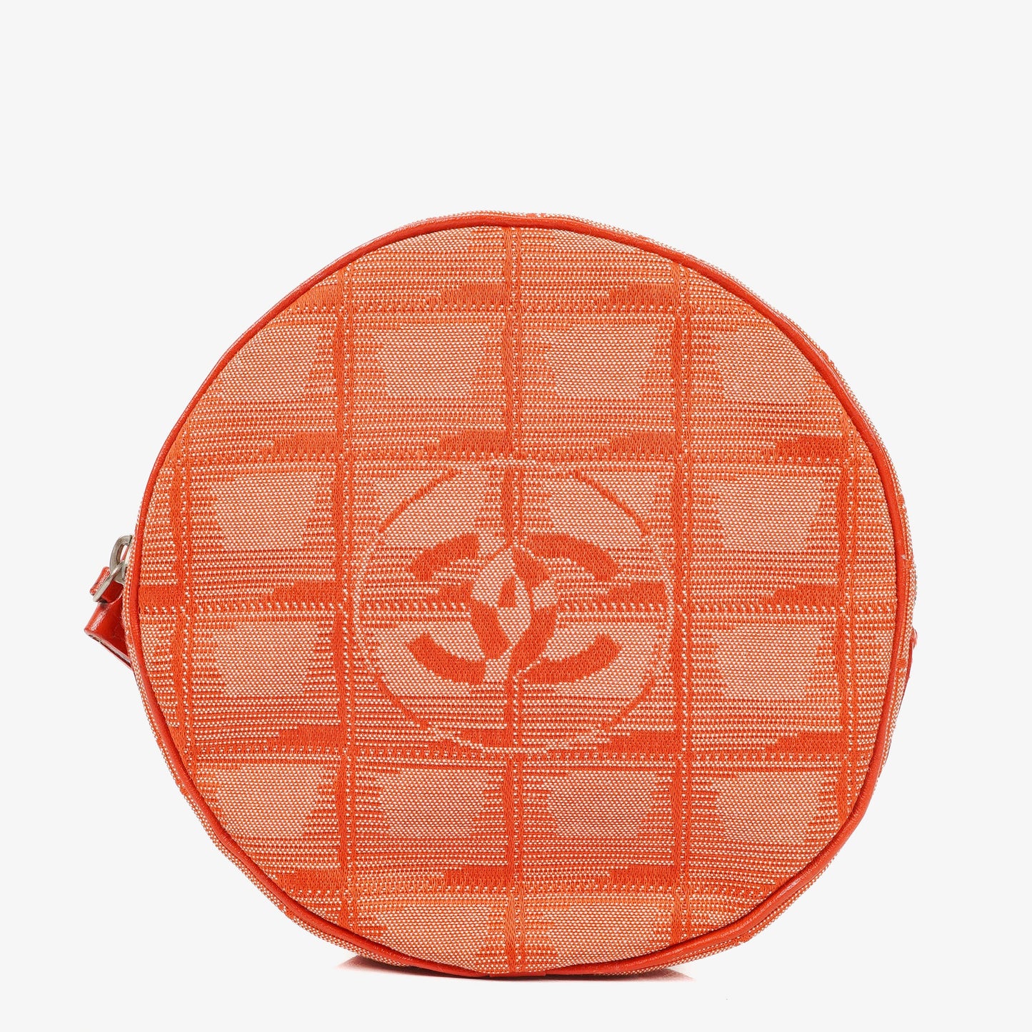 Chanel Red Nylon Round Travel Pouch