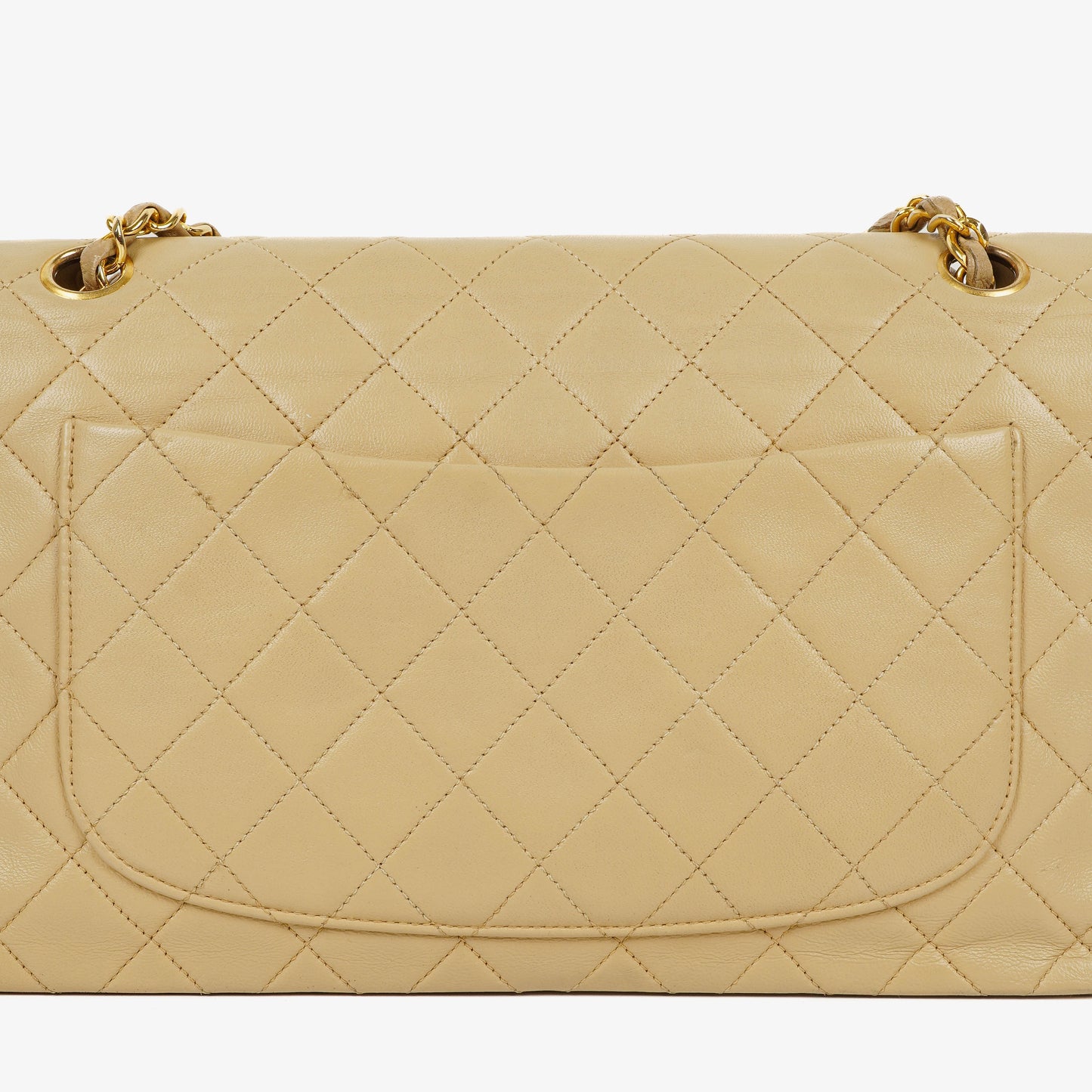 Chanel Classic Single Flap Bag Neutral Beige Quilted Lambskin 24K Gold-Plated Hardware