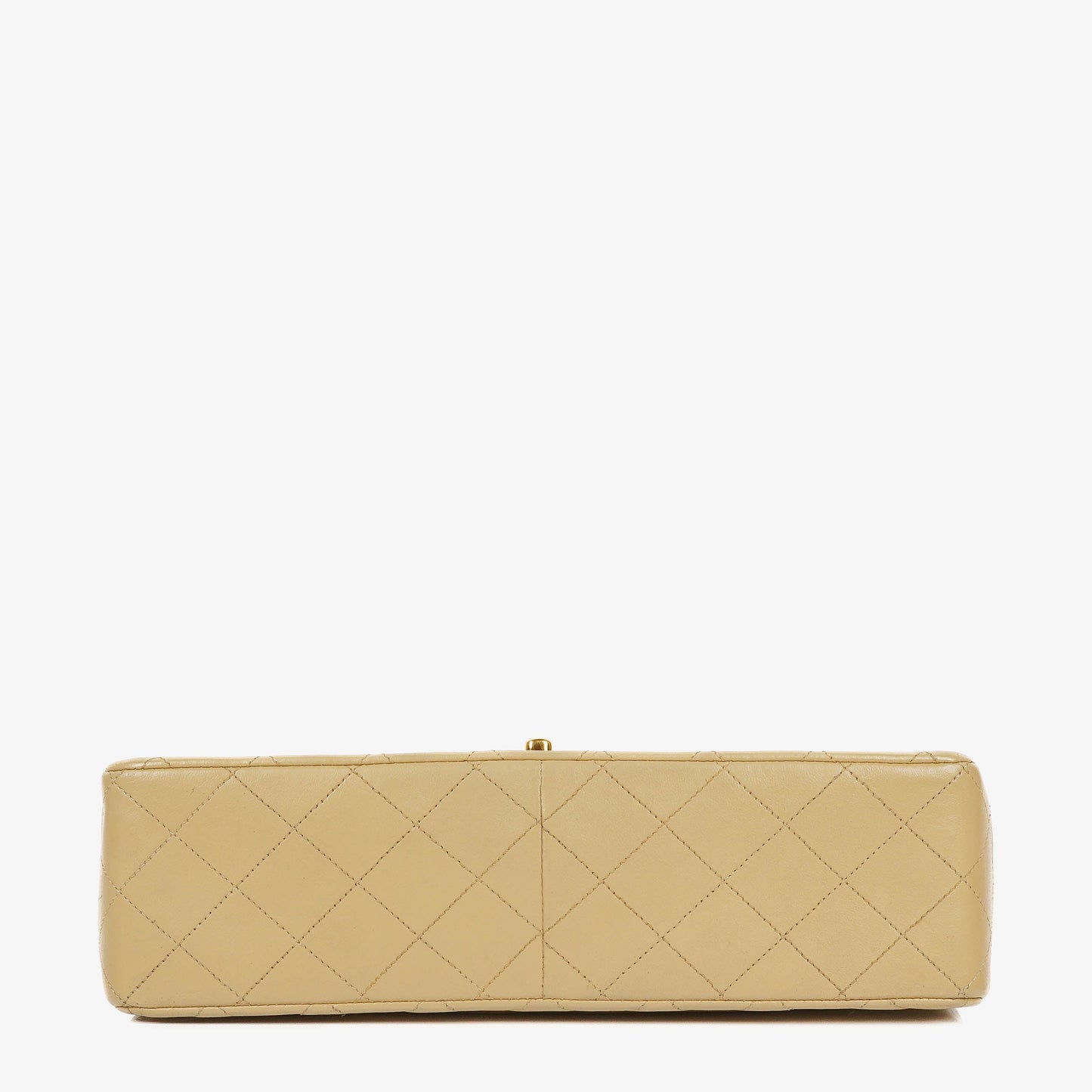 Chanel Classic Single Flap Bag Neutral Beige Quilted Lambskin 24K Gold-Plated Hardware
