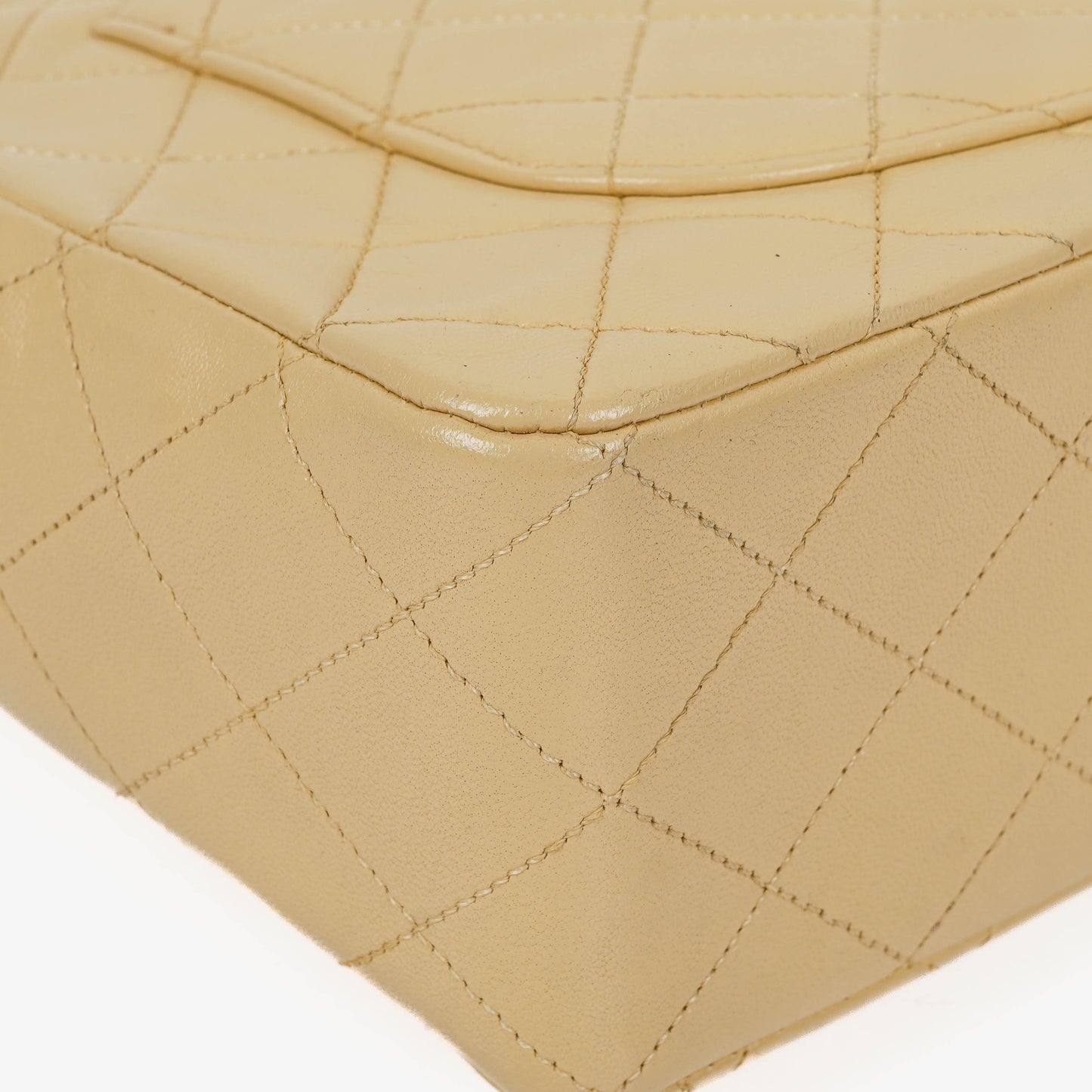 Chanel Classic Single Flap Bag Neutral Beige Quilted Lambskin 24K Gold-Plated Hardware