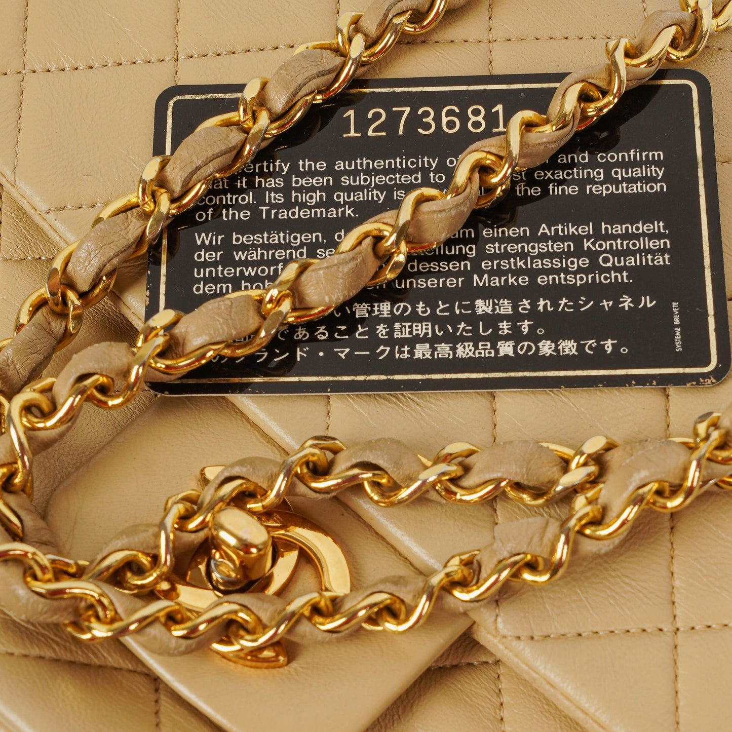 Chanel Classic Single Flap Bag Neutral Beige Quilted Lambskin 24K Gold-Plated Hardware