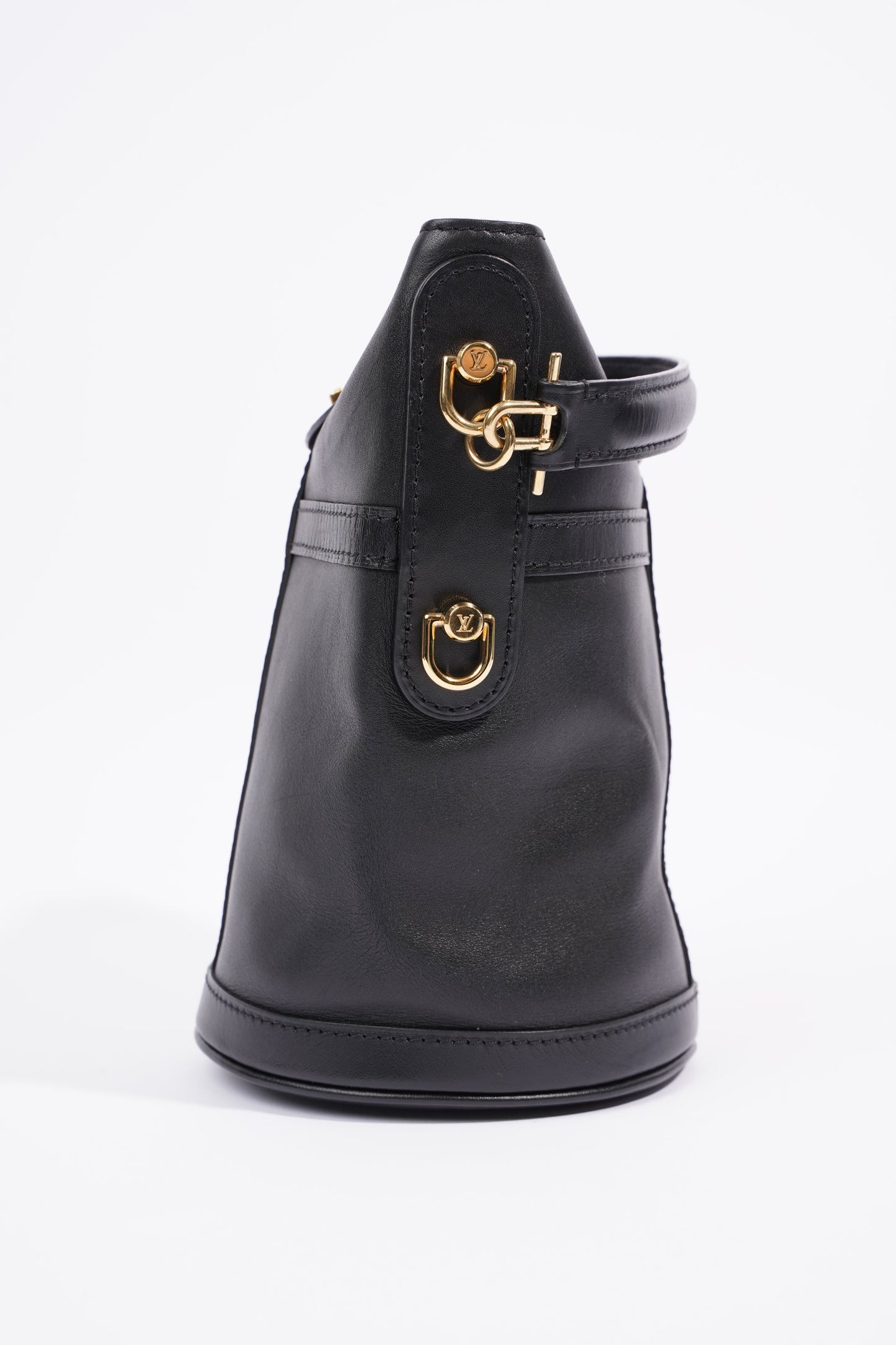 Louis Vuitton Duffle Top Handle Bag Black Leather