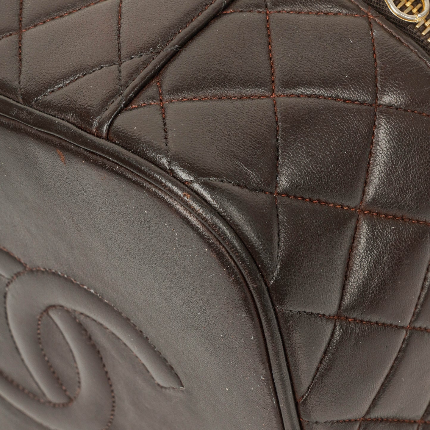 Chanel Brown Leather Vanity Case