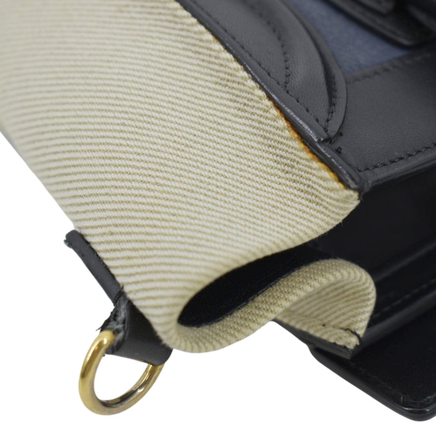 CELINE Nano Luggage Textile Leather Shoulder Bag Tricolor