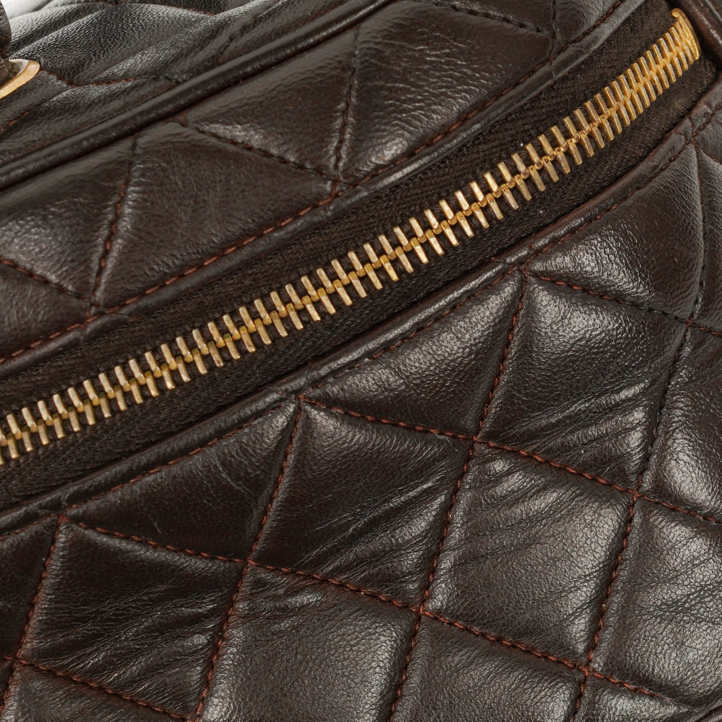Chanel Brown Leather Vanity Case