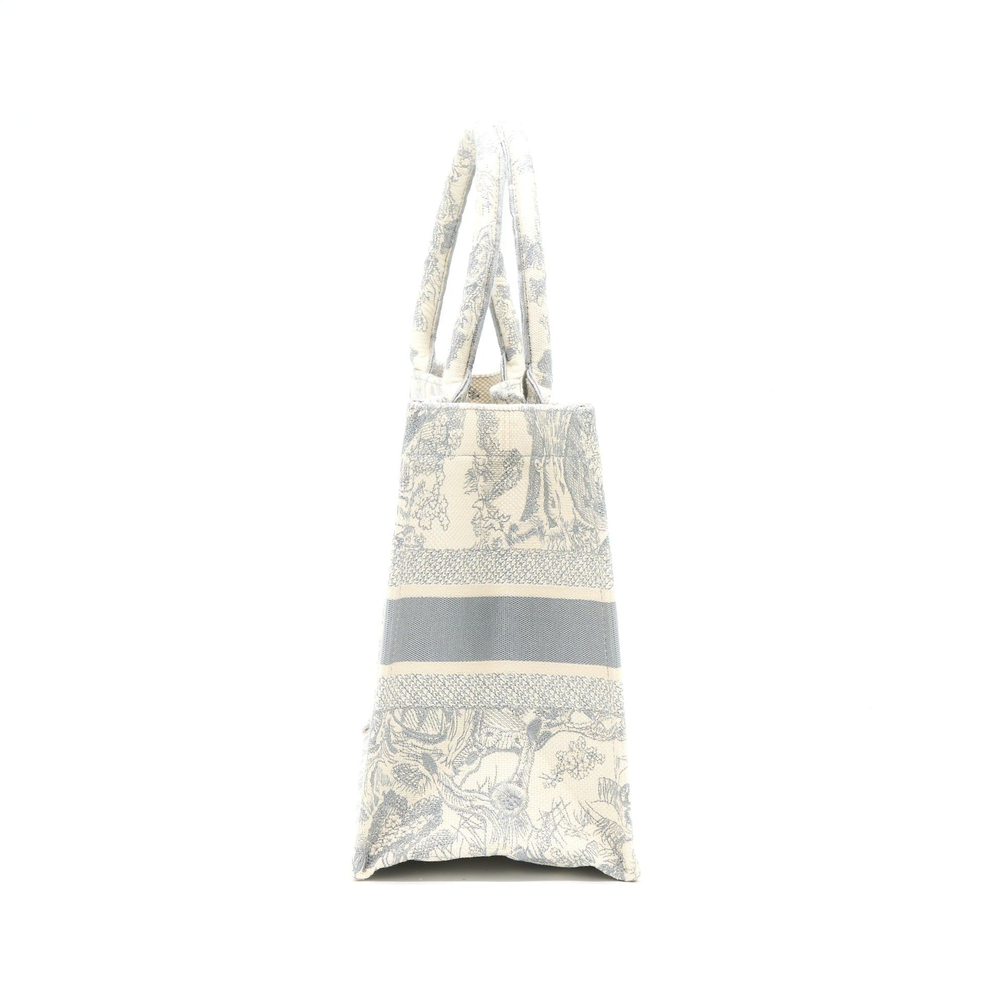 Dior Medium Book Tote Grey Toile De Jouy Embroidery