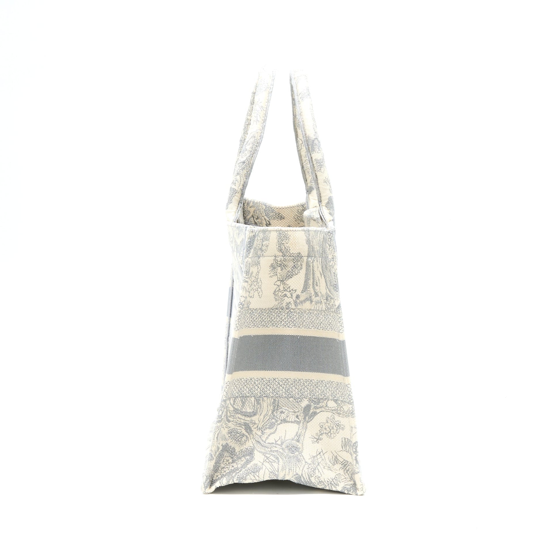 Dior Medium Book Tote Grey Toile De Jouy Embroidery