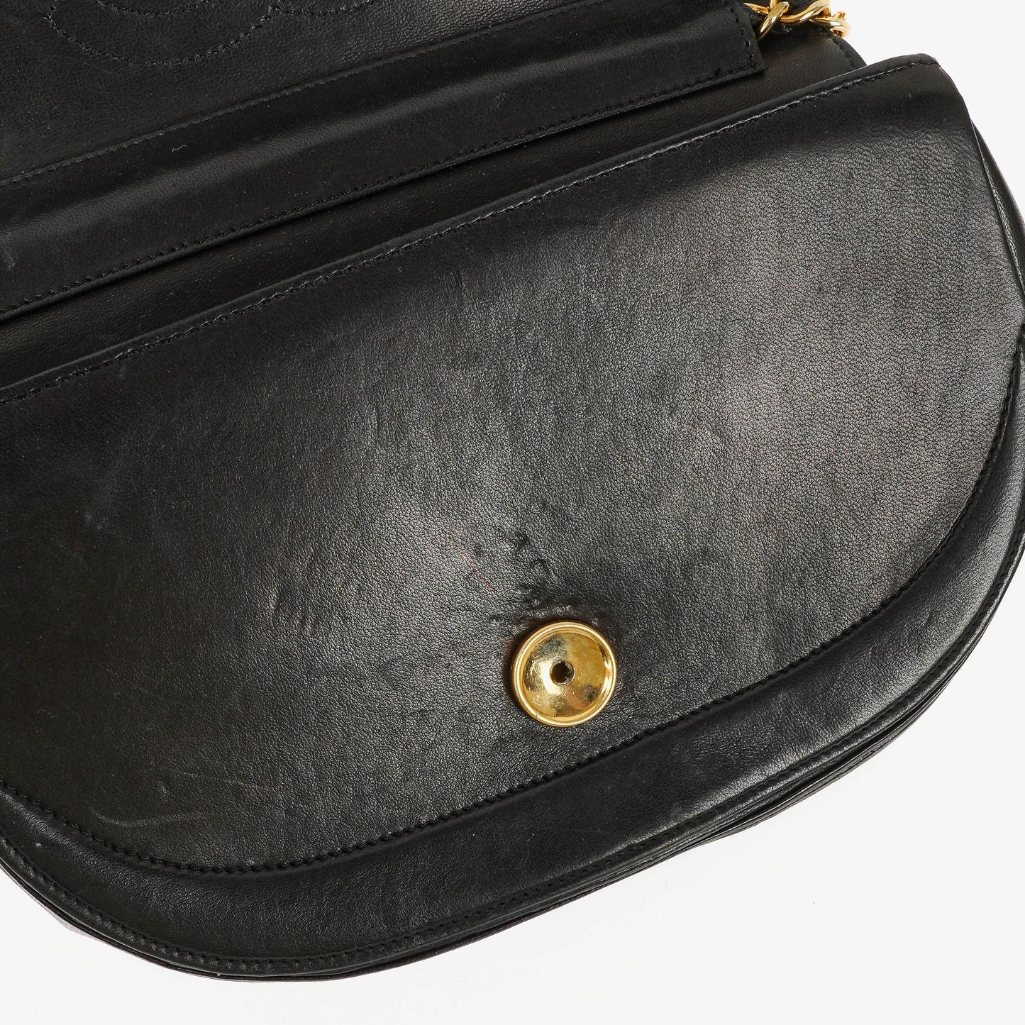 Chanel Small Half-Moon Flap Bag Black Quilted Lambskin