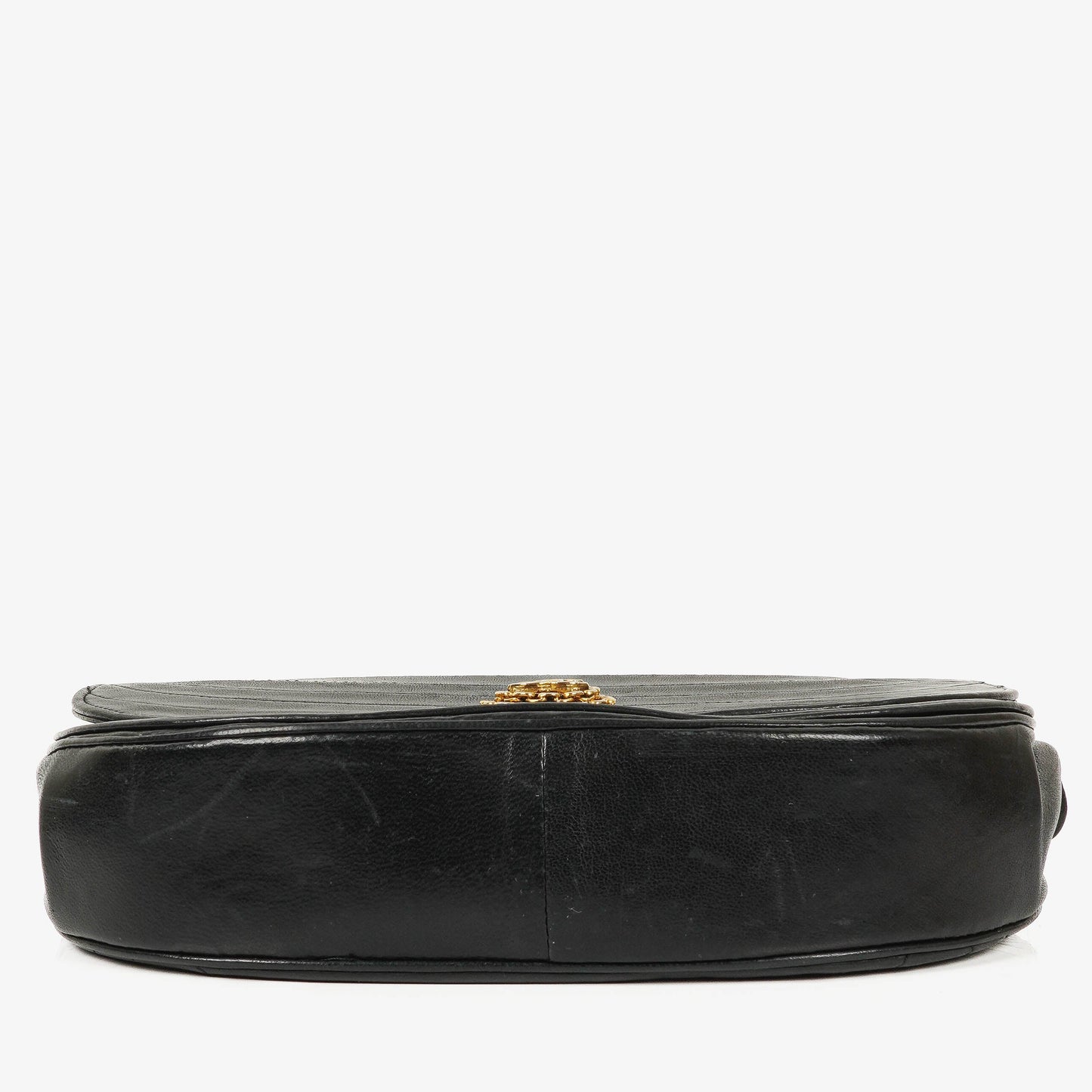 Chanel Small Half-Moon Flap Bag Black Quilted Lambskin