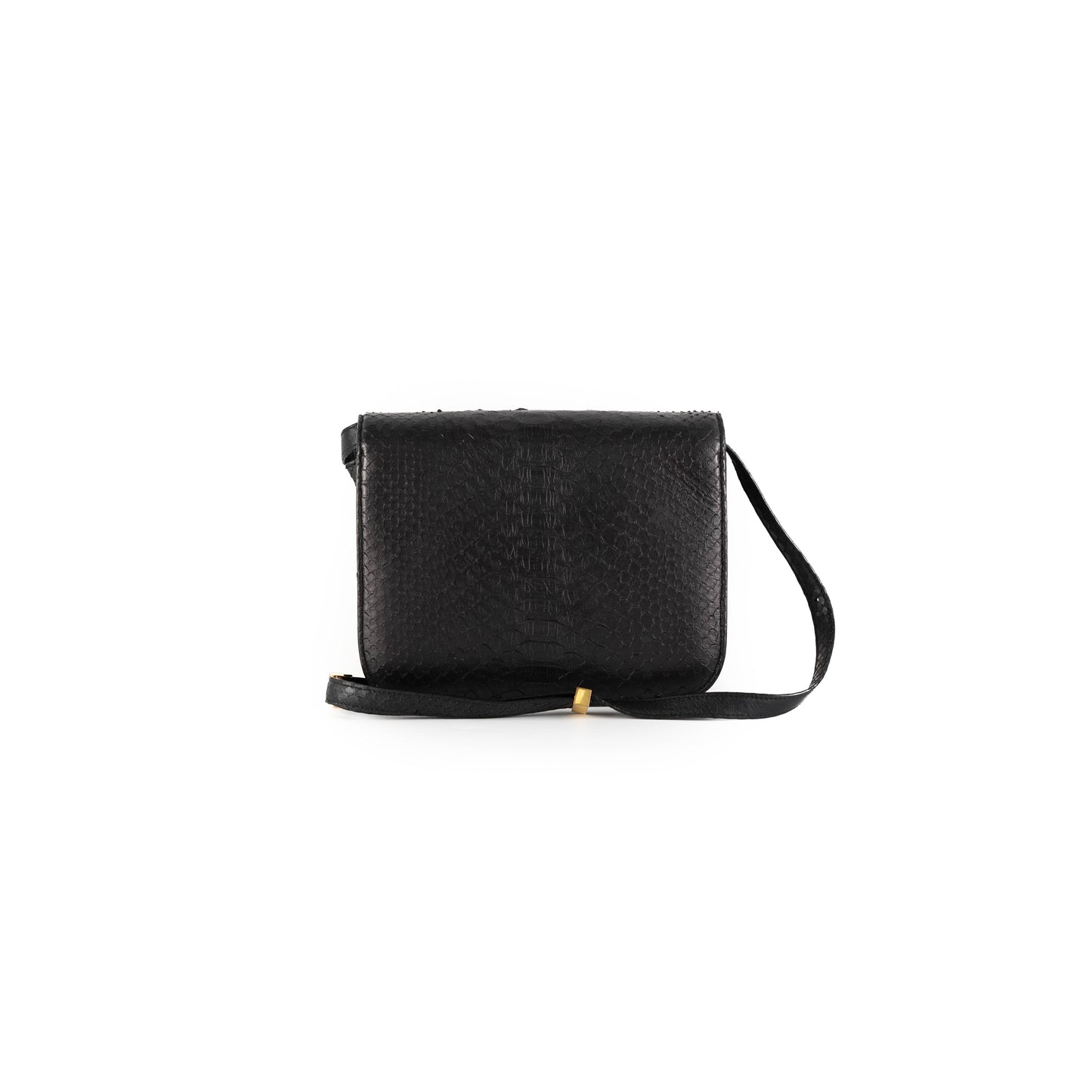 Luxury CELINE Box Python Bag Black