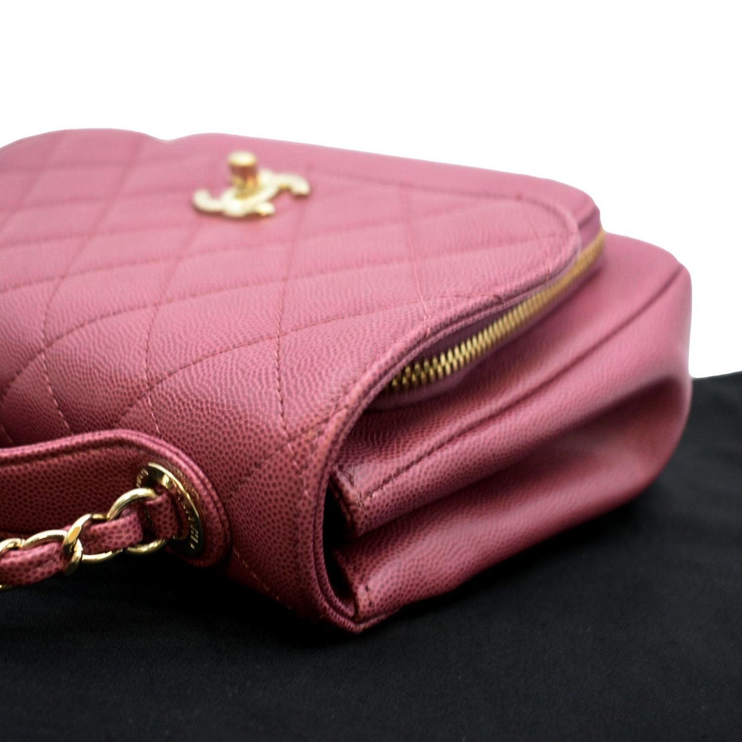 CHANEL Business Affinity Medium Flap Quilted Caviar Shoulder Bag Burgundy