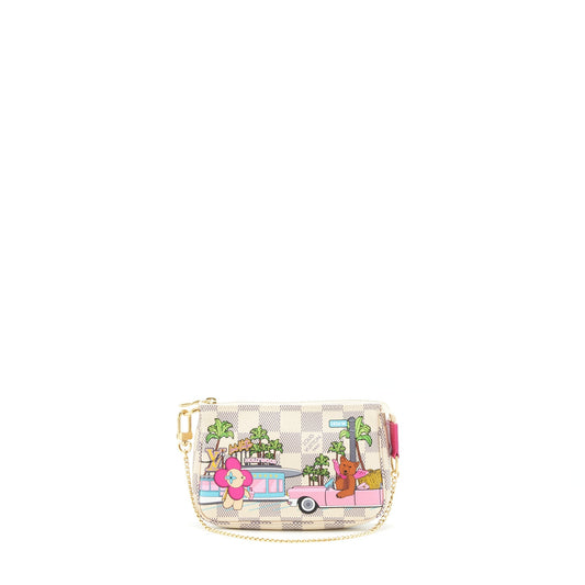 Louis Vuitton Christmas Limited Mini Pochette accessories damier Azur Canvas