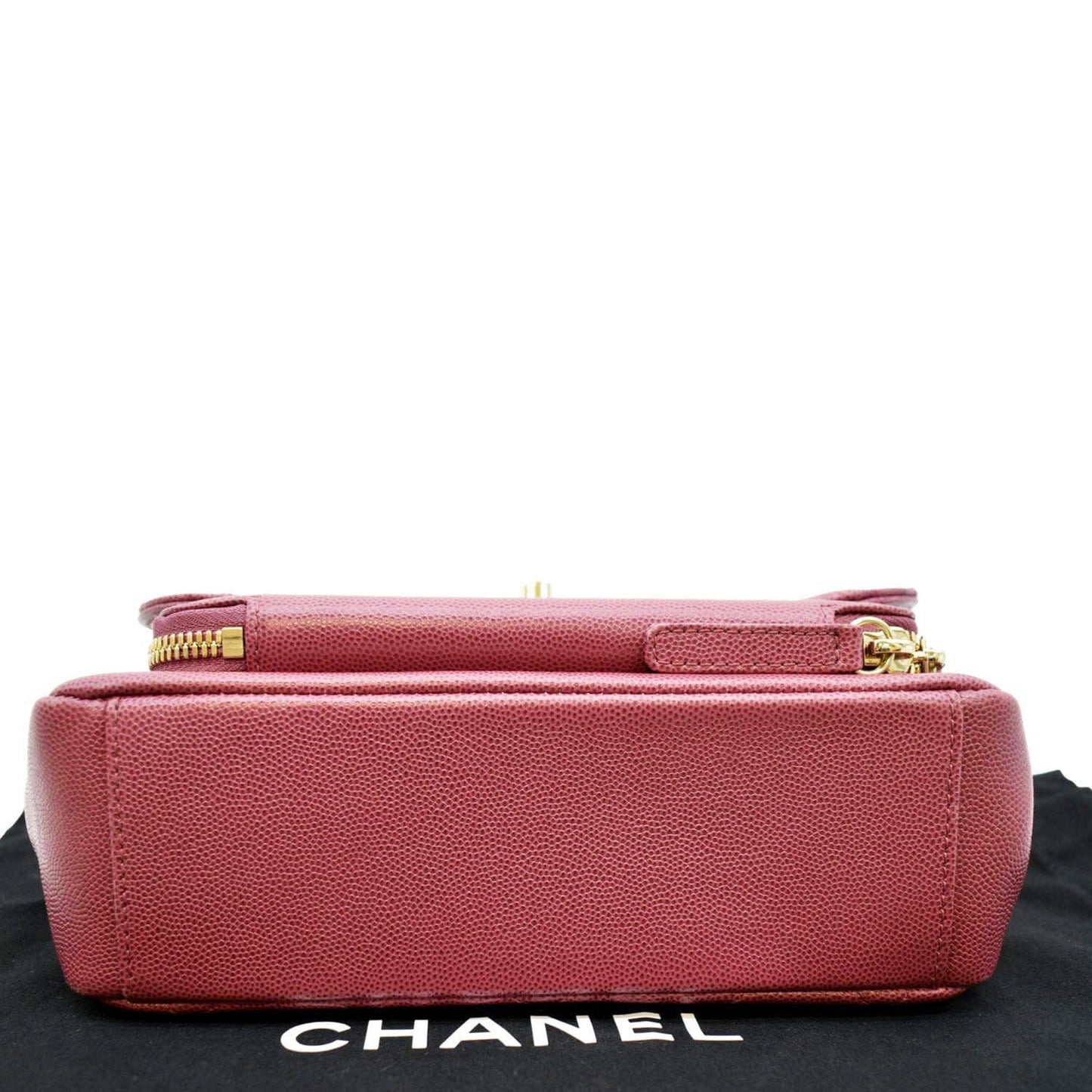 CHANEL Business Affinity Medium Flap Quilted Caviar Shoulder Bag Burgundy