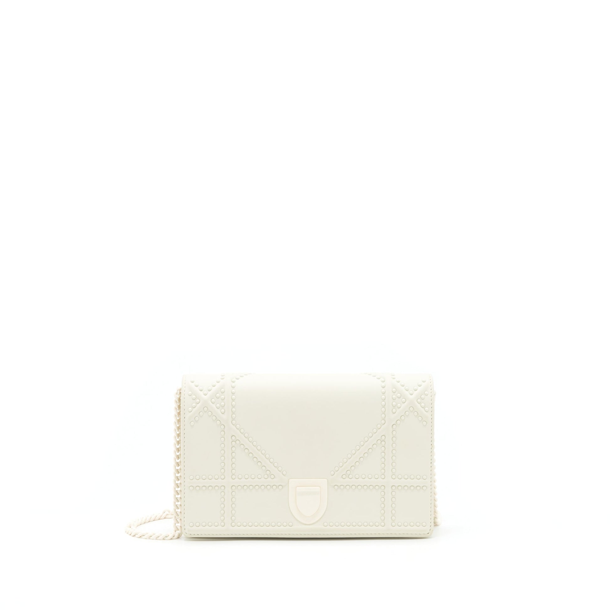 Dior Diorama Wallet On Chain White With White Hardware