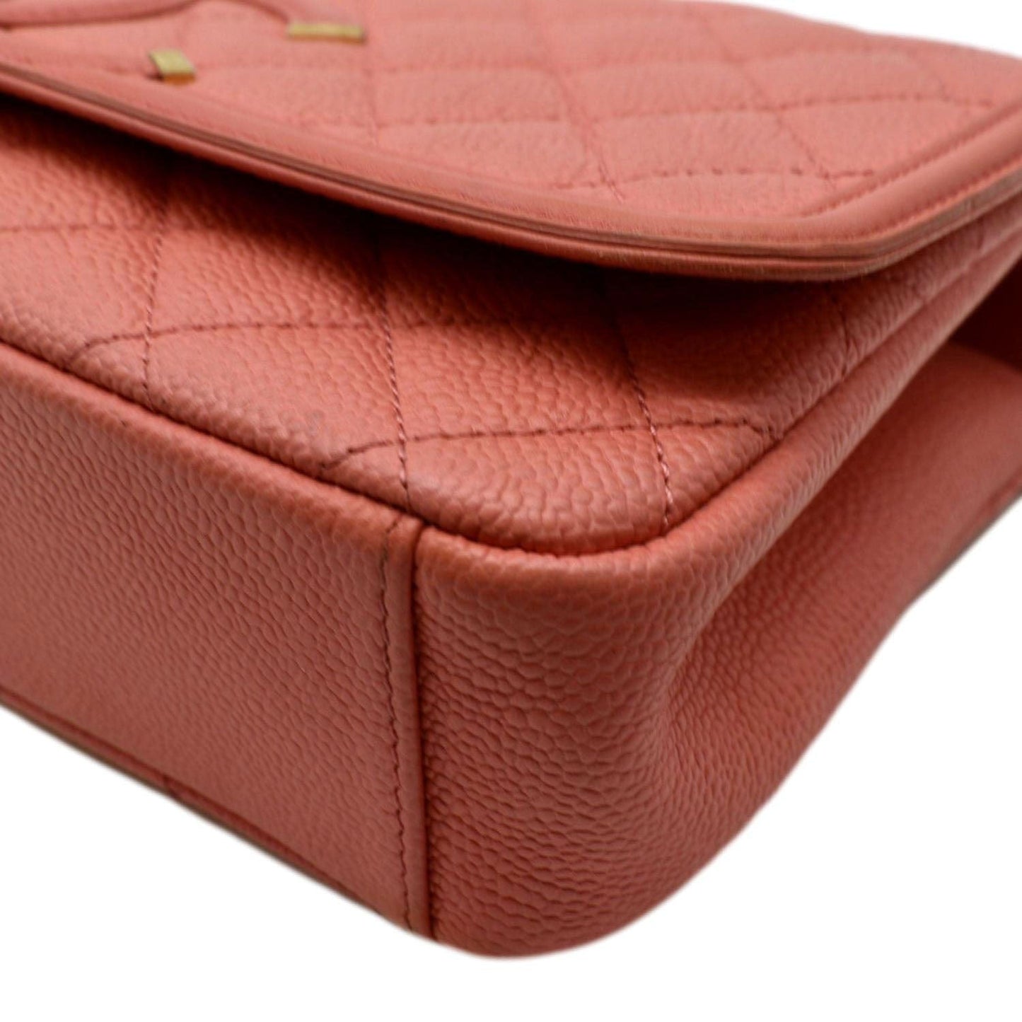 CHANEL CC Filigree Medium Flap Caviar Leather Crossbody Bag Pink
