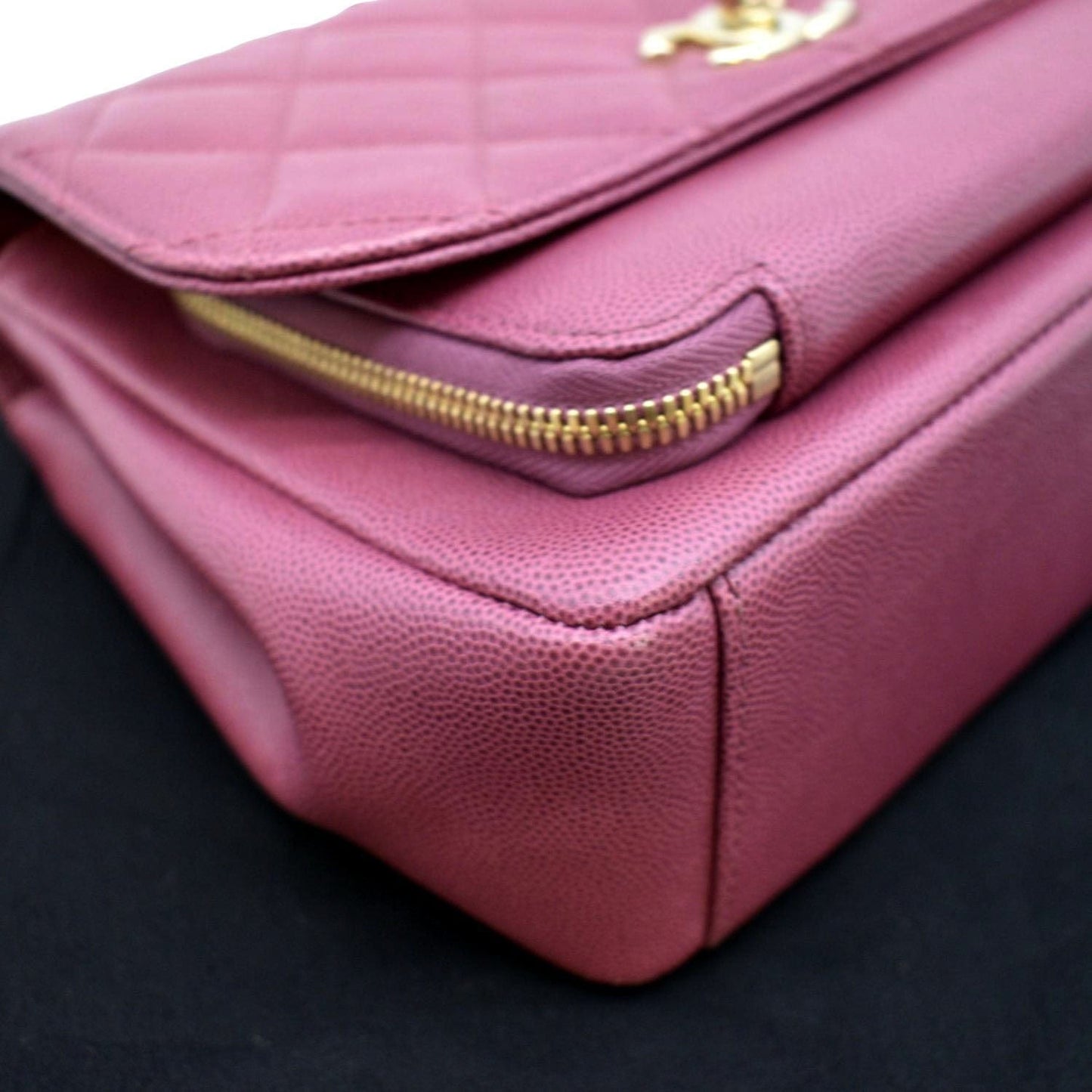 CHANEL Business Affinity Medium Flap Quilted Caviar Shoulder Bag Burgundy