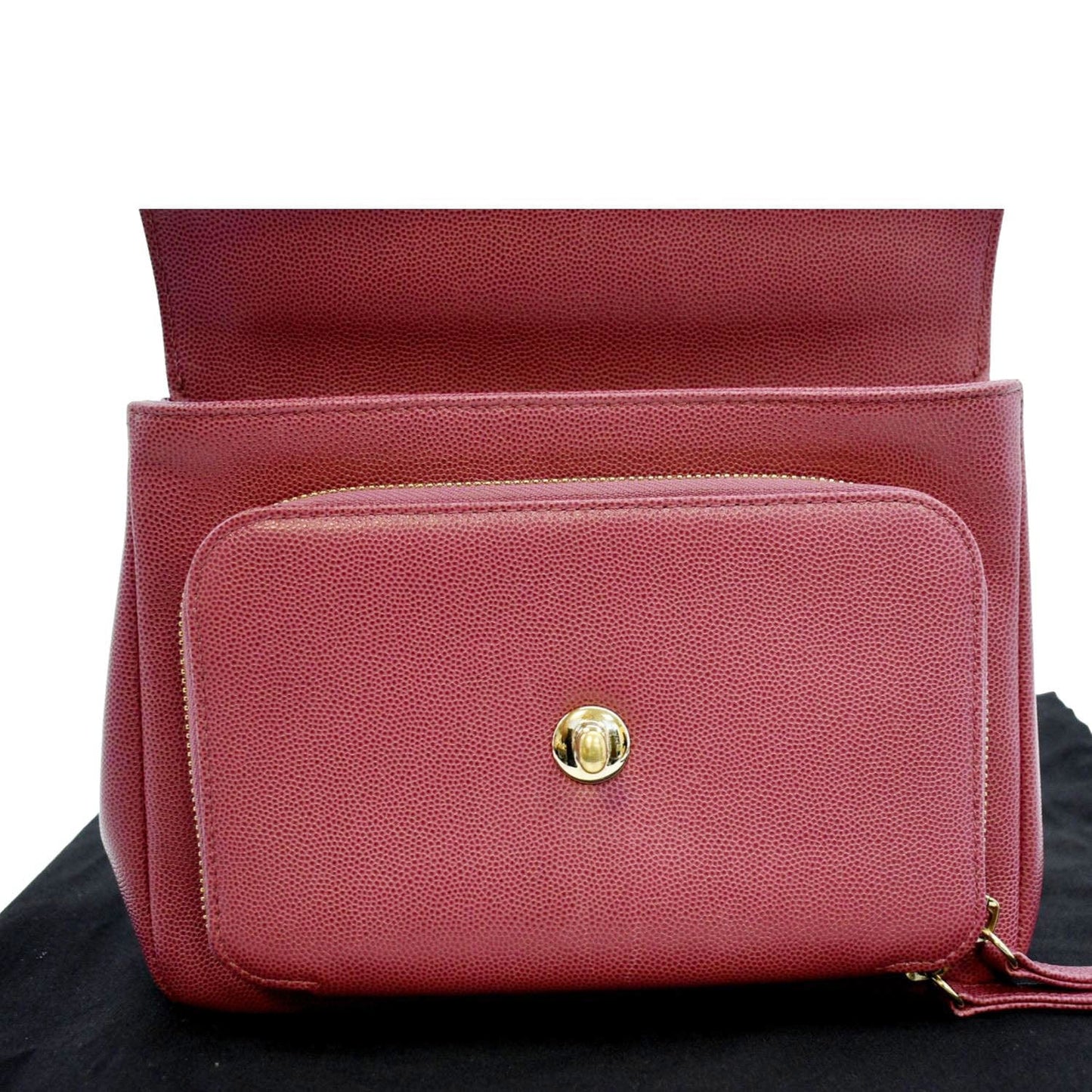 CHANEL Business Affinity Medium Flap Quilted Caviar Shoulder Bag Burgundy