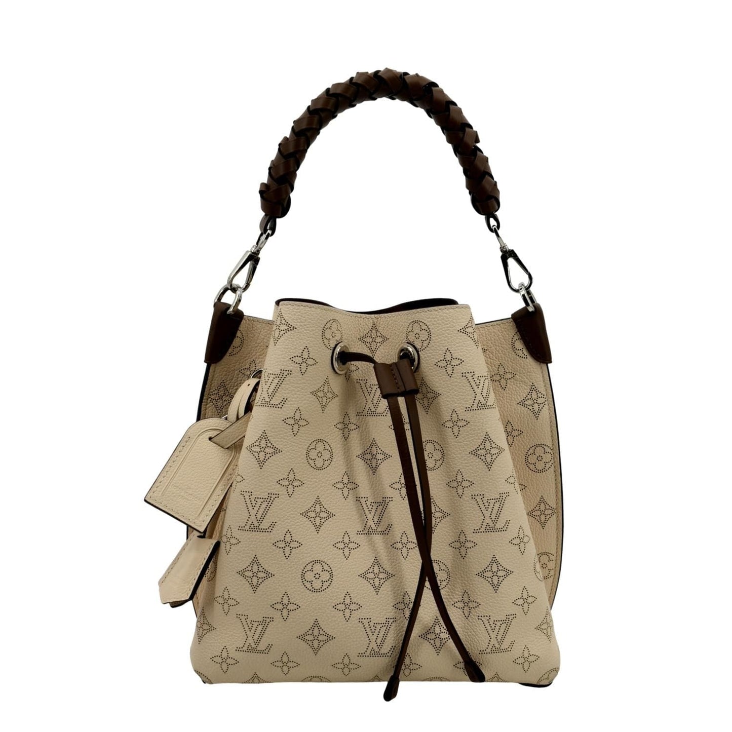 LOUIS VUITTON Muria Mahina Perforated Leather Crossbody Bag Creme