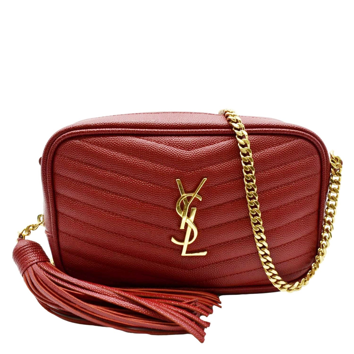 Saint Laurent Lou Leather Red Crossbody Style 11