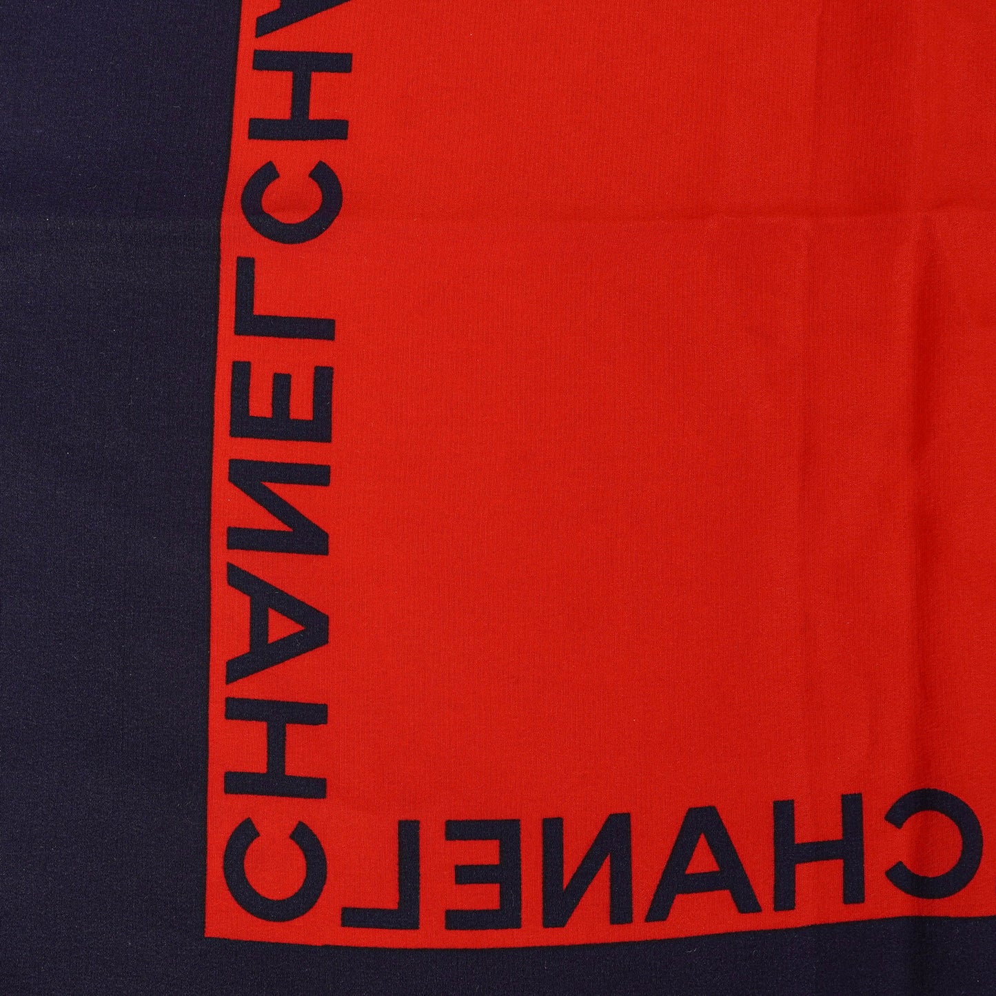 Chanel Chain Bag Pattern Scarf In Red And Navy Scarf