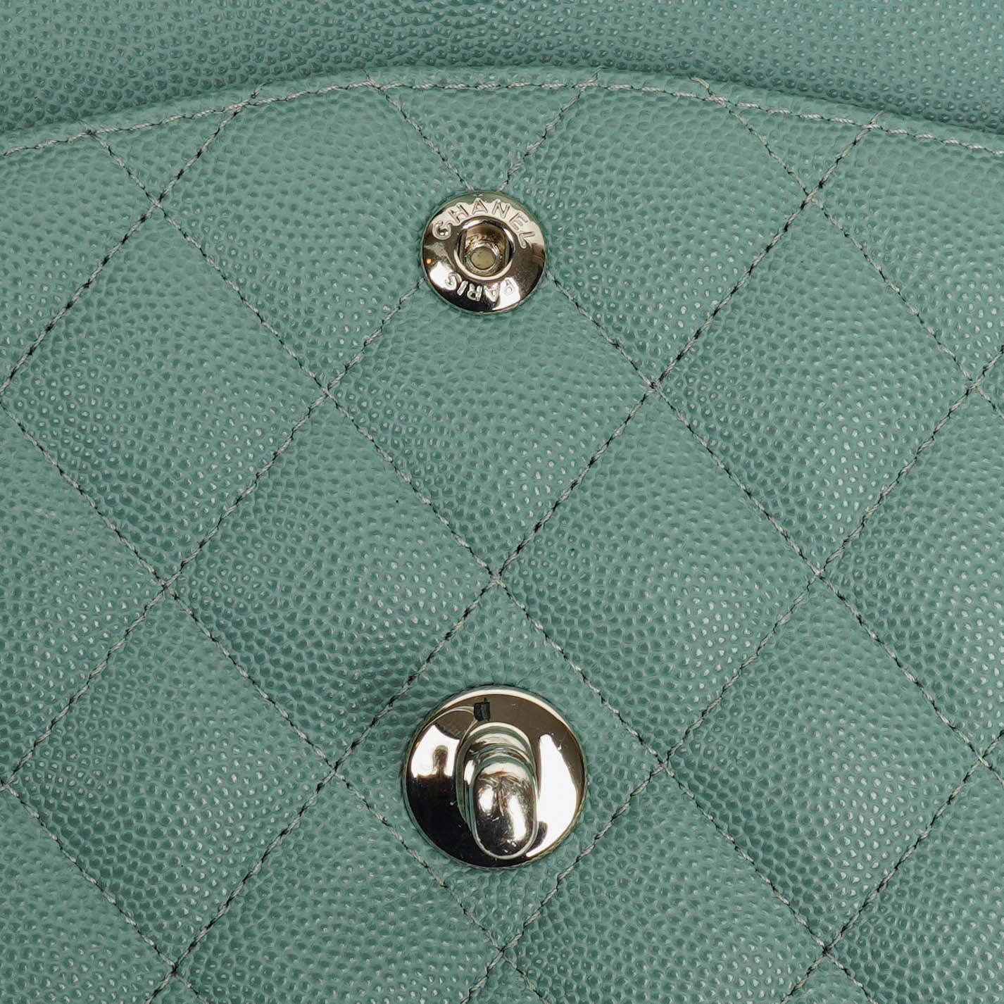 Chanel Medium Double Flap Bag Blue Quilted Caviar Leather With Silver-Tone Hardware