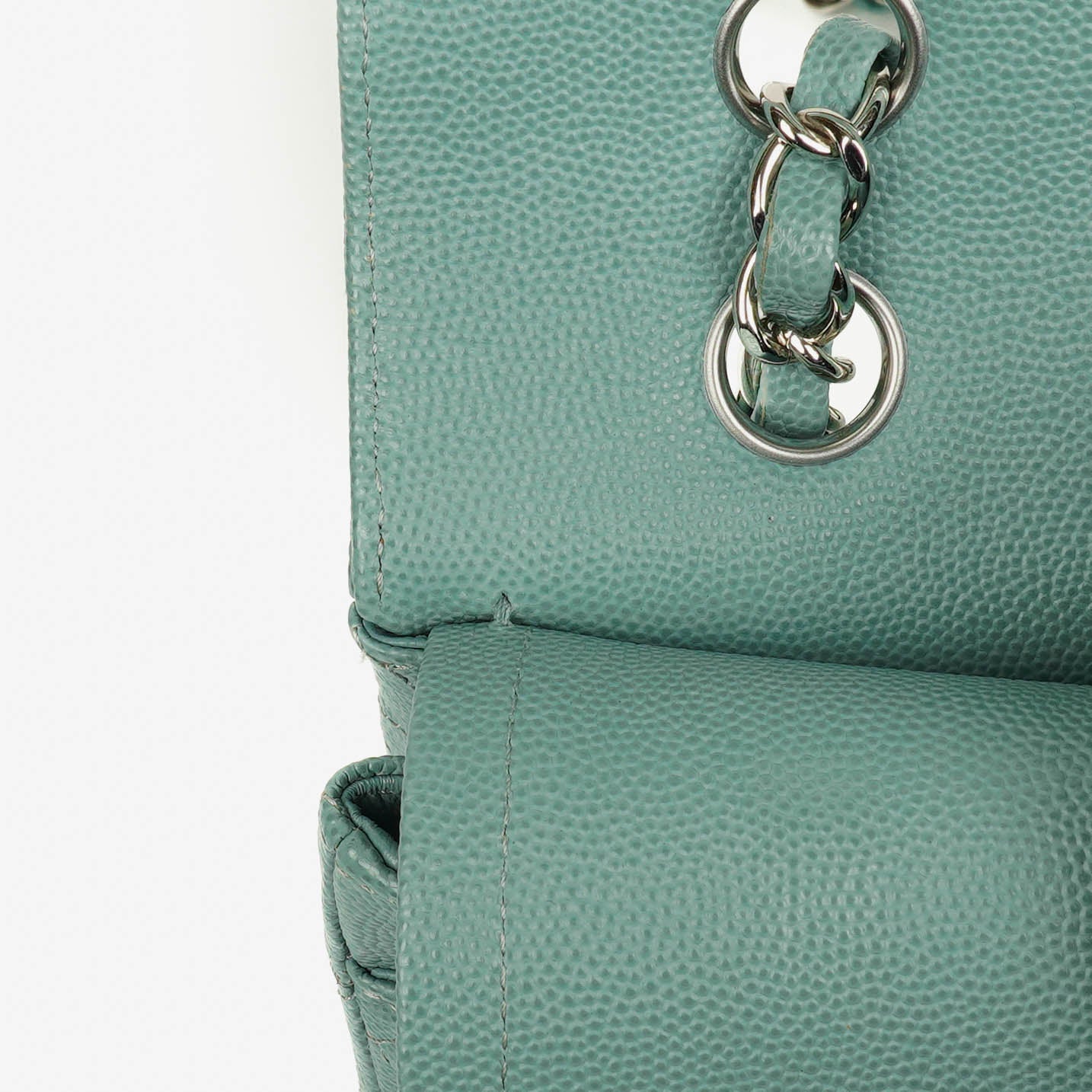 Chanel Medium Double Flap Bag Blue Quilted Caviar Leather With Silver-Tone Hardware