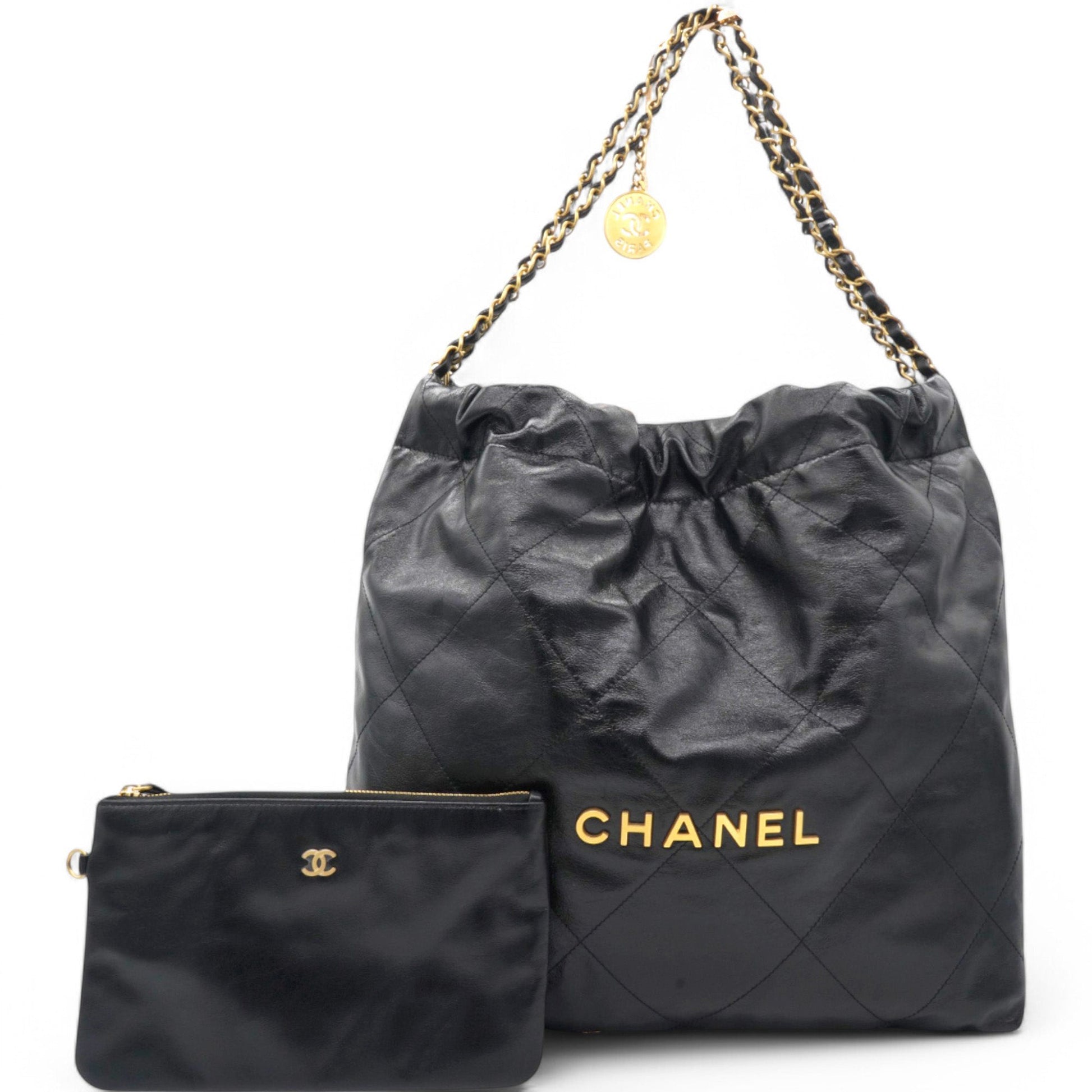 Chanel Shiny Quilted 22 Handbag - Rovelle Bags