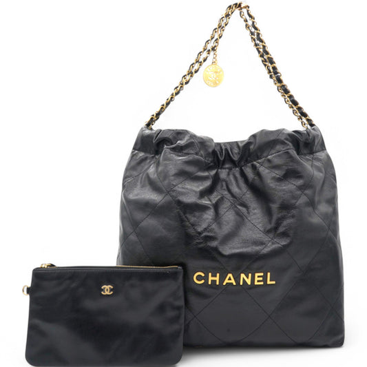 Chanel Shiny Quilted 22 Handbag - Rovelle Bags