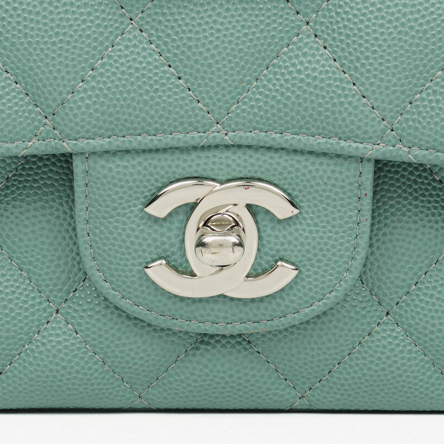 Chanel Medium Double Flap Bag Blue Quilted Caviar Leather With Silver-Tone Hardware