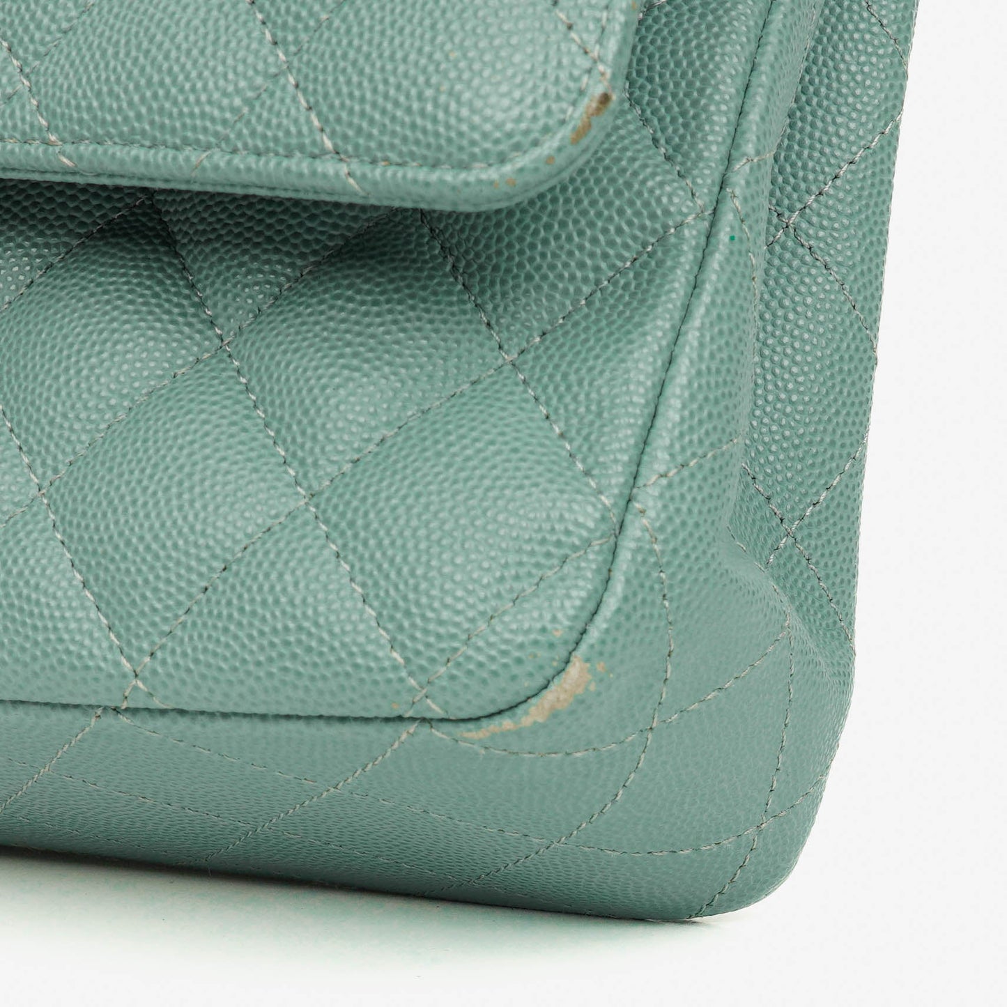 Chanel Medium Double Flap Bag Blue Quilted Caviar Leather With Silver-Tone Hardware