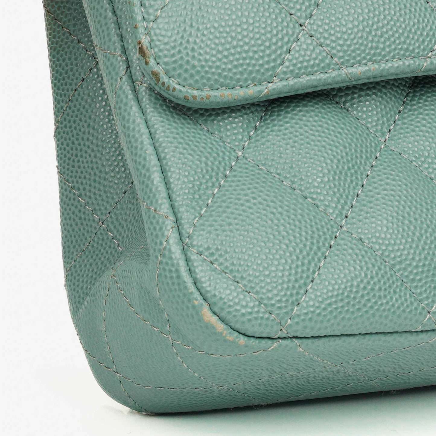 Chanel Medium Double Flap Bag Blue Quilted Caviar Leather With Silver-Tone Hardware