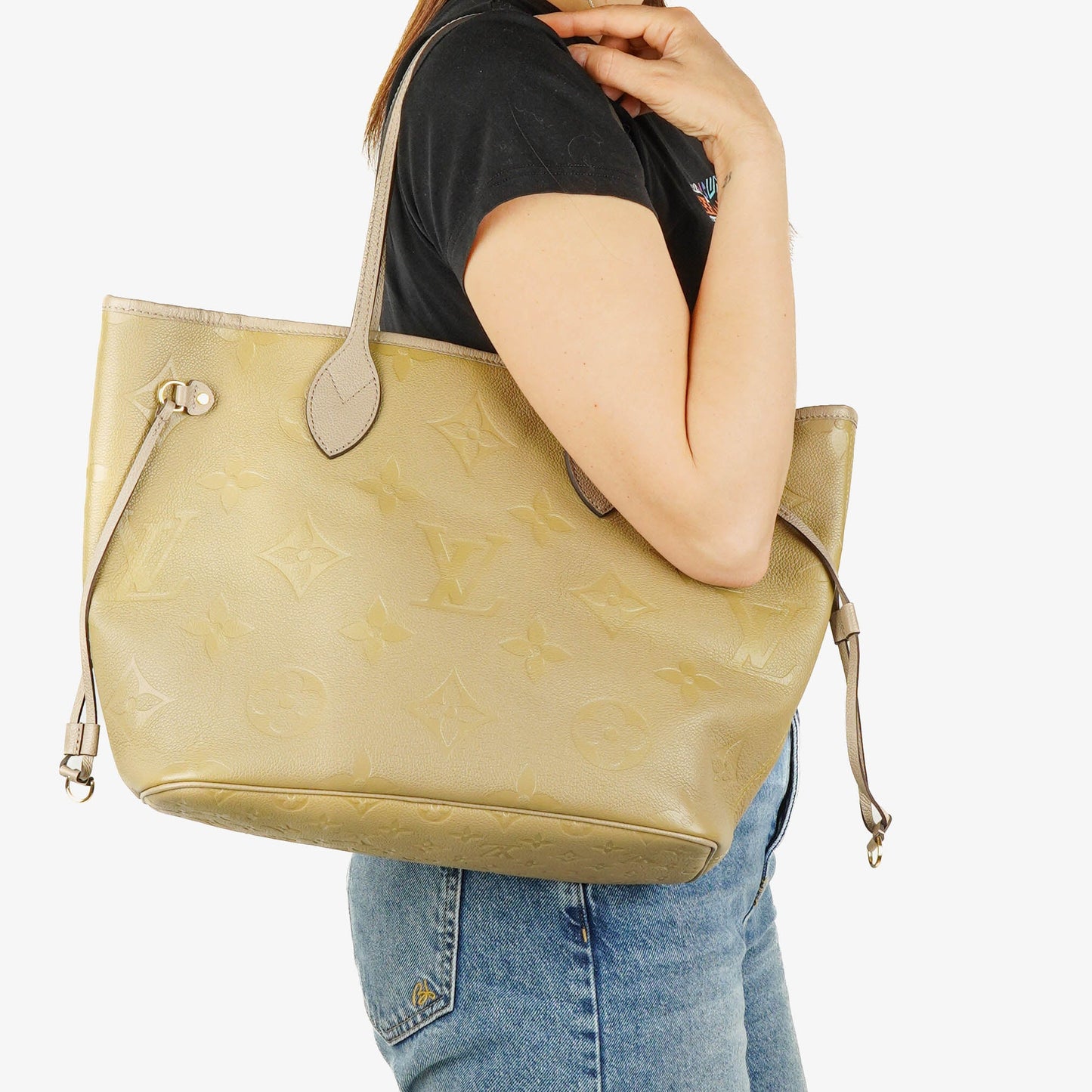 Louis Vuitton Neverfull MM Empreinte Leather Tote Bag
