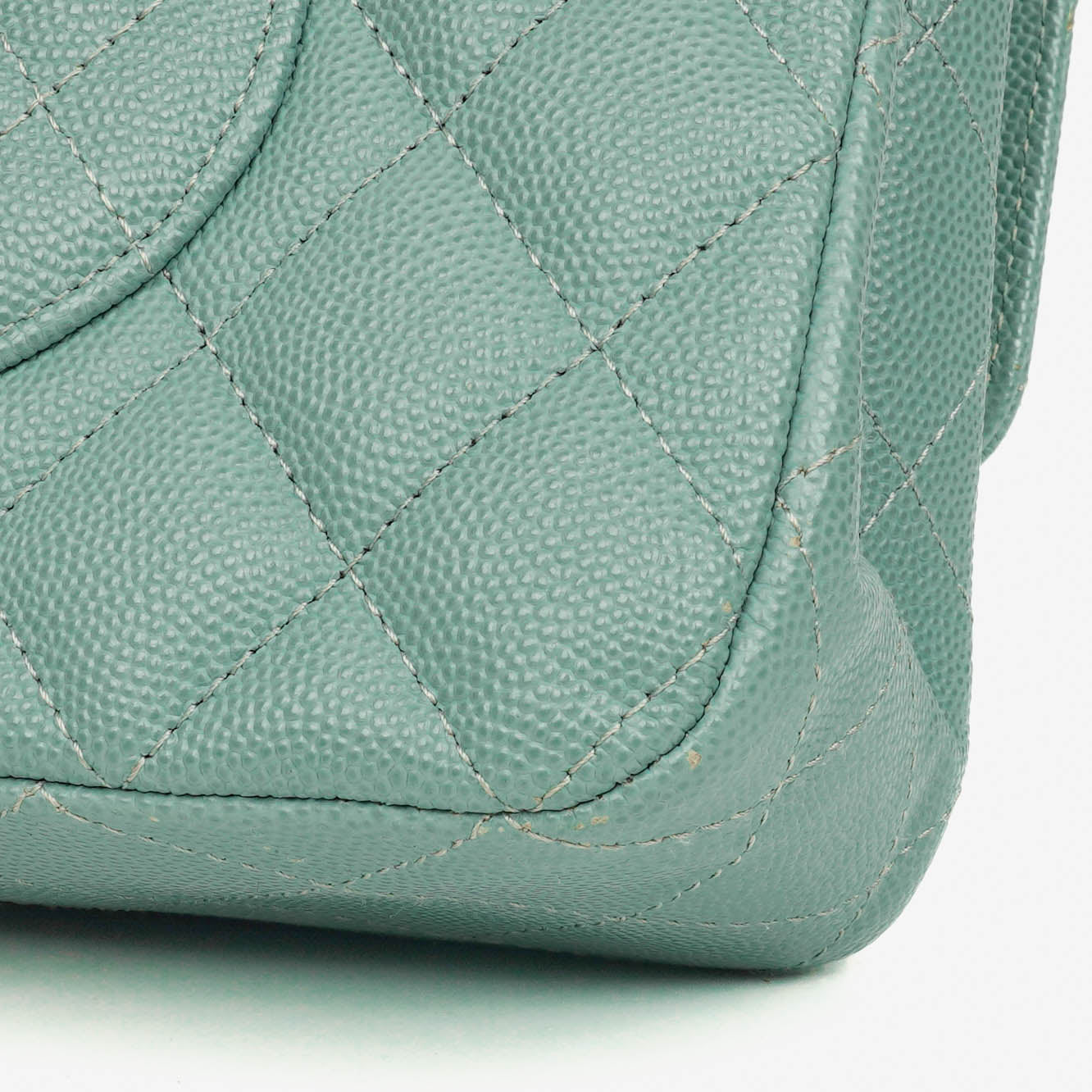 Chanel Medium Double Flap Bag Blue Quilted Caviar Leather With Silver-Tone Hardware