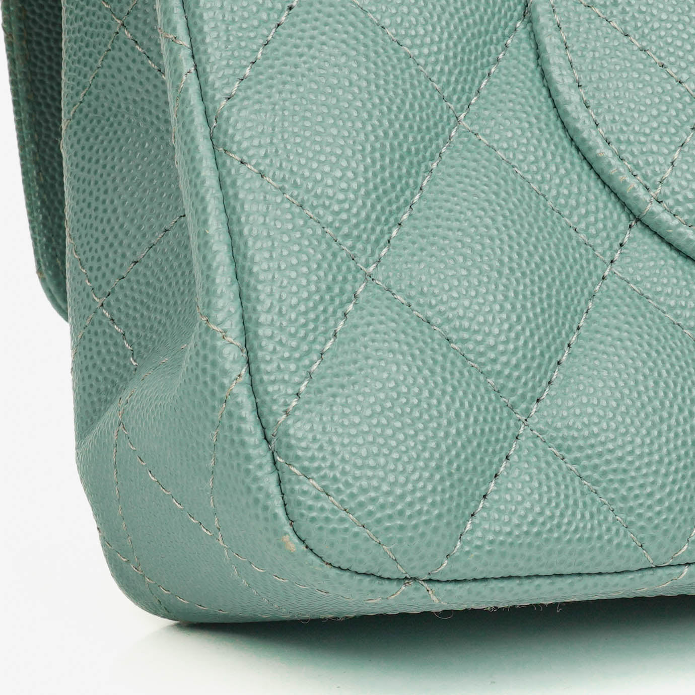 Chanel Medium Double Flap Bag Blue Quilted Caviar Leather With Silver-Tone Hardware