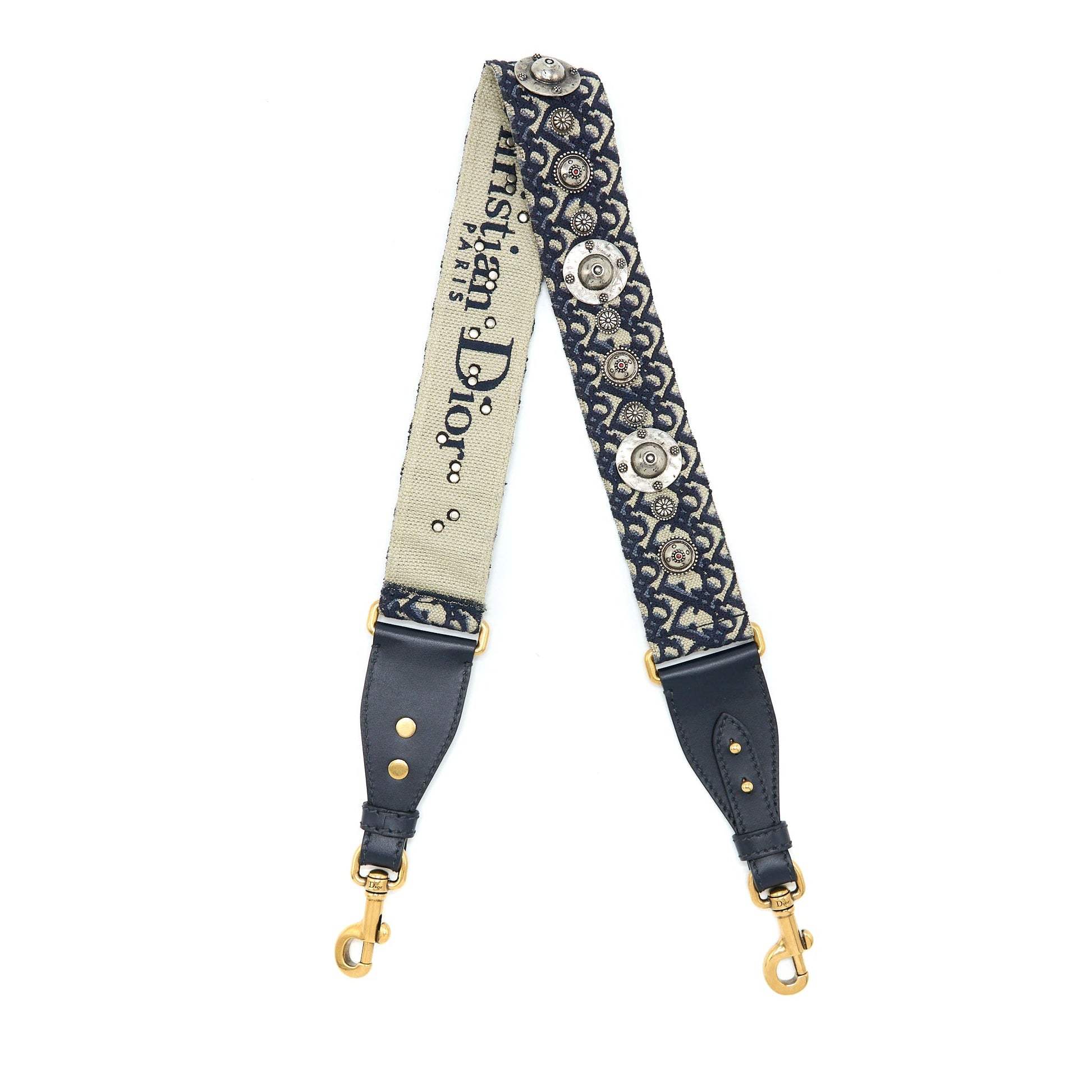 Dior Shoulder Strap Oblique Canvas/Calfskin Blue Brushed