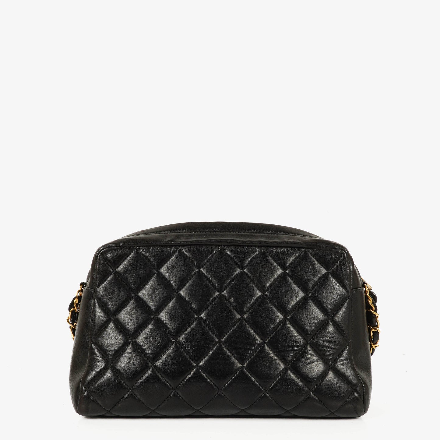 Chanel  Front Pocket Camera Bag Black Quilted Leather With 24K Gold-Plated Hardware
