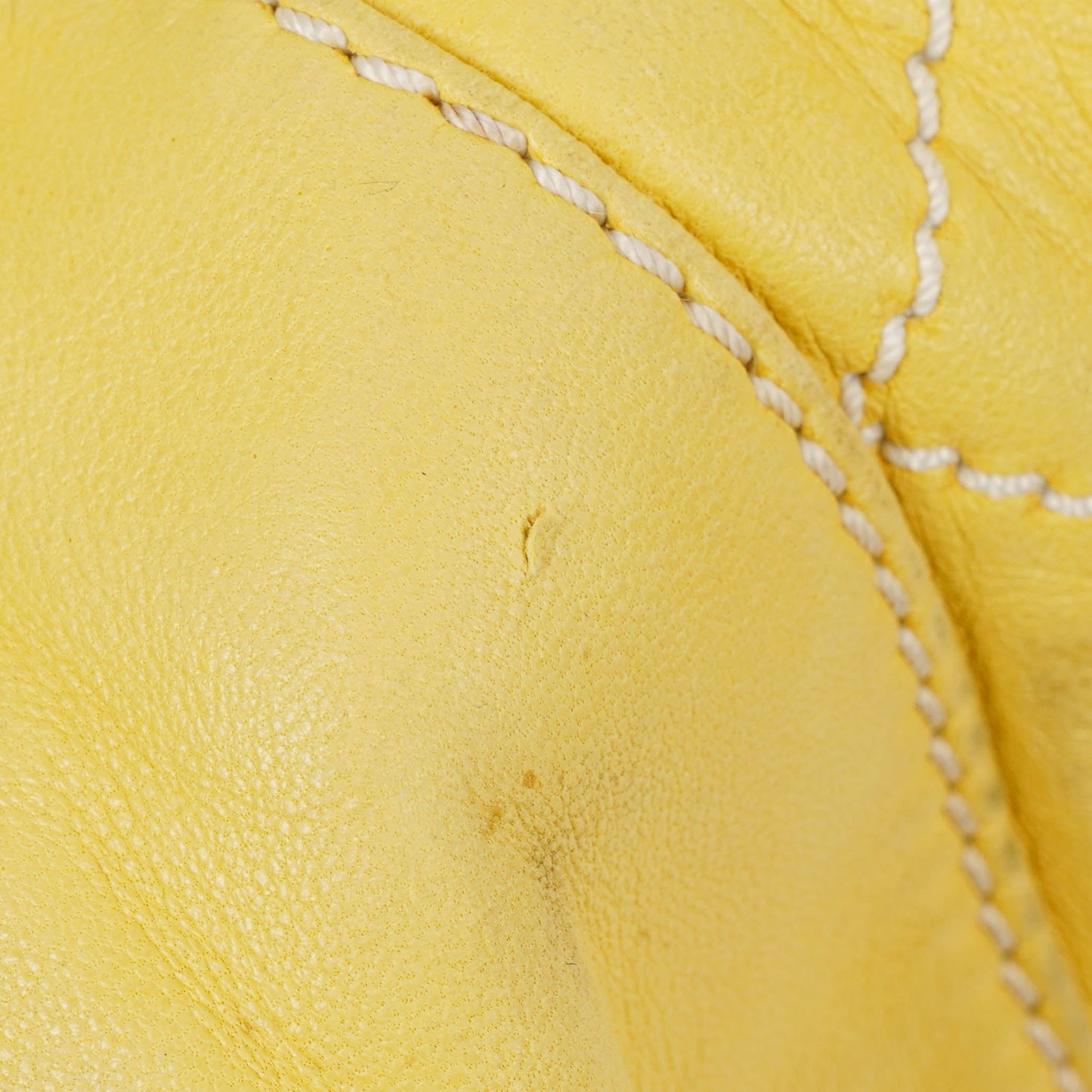 Chanel Yellow Lambskin Bucket Bag With Contrast Stitching And Drawstring, 2005-2006