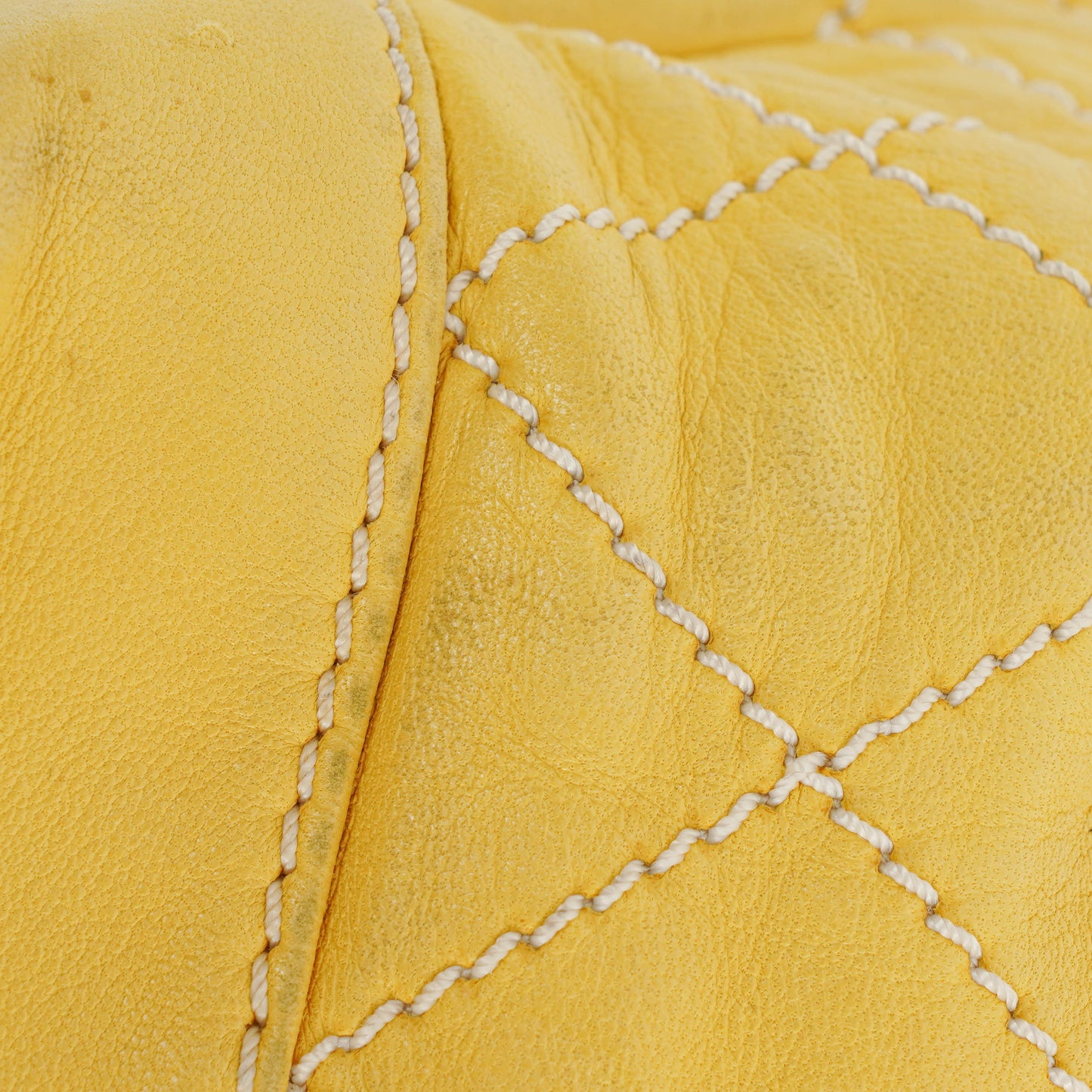 Chanel Yellow Lambskin Bucket Bag With Contrast Stitching And Drawstring, 2005-2006