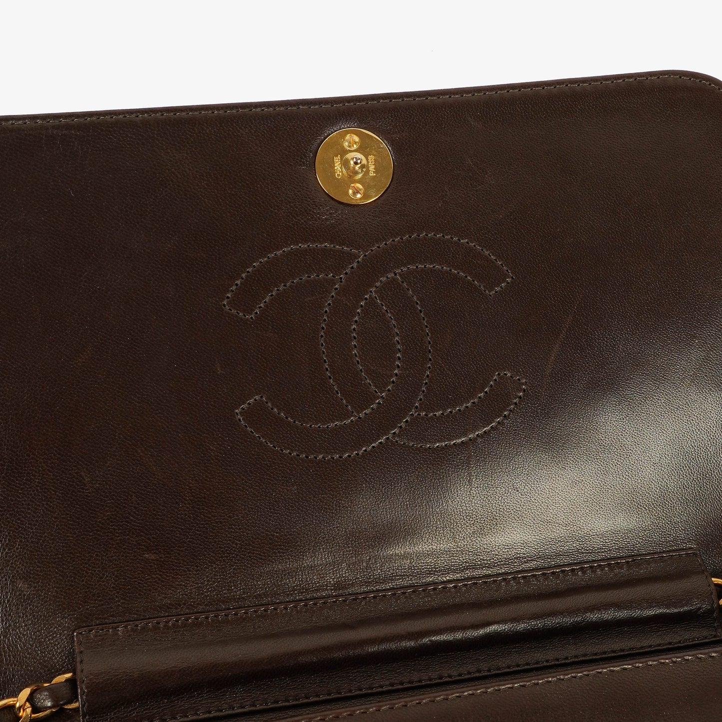 Chanel Classic Full Flap Bag Brown Quilted Lambskin 24K Gold-Plated Hardware