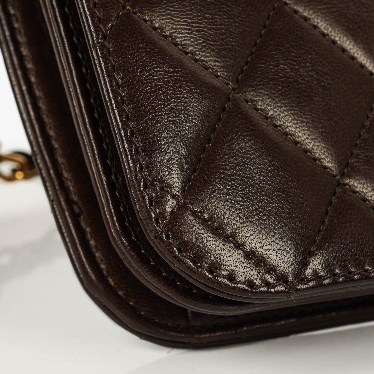 Chanel Classic Full Flap Bag Brown Quilted Lambskin 24K Gold-Plated Hardware