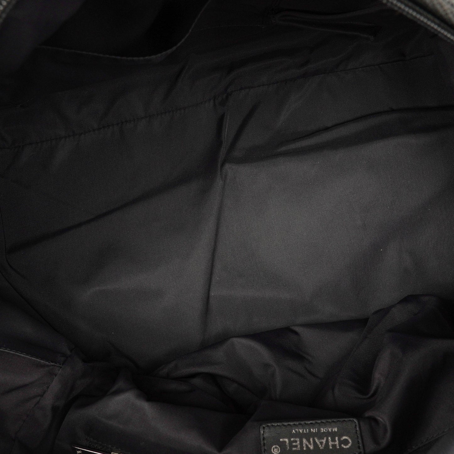Chanel Black Biarritz Coated Canvas Quilted Large Duffle Bag