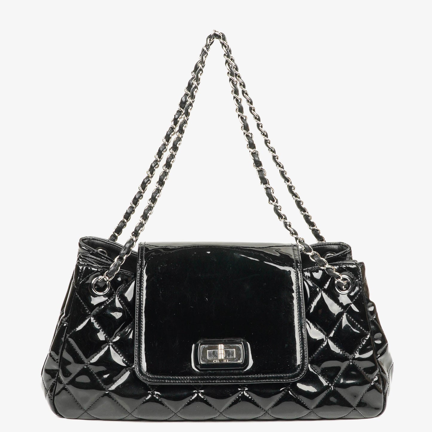 Chanel Reissue Accordion Black Quilted Patent Leather Flap Bag